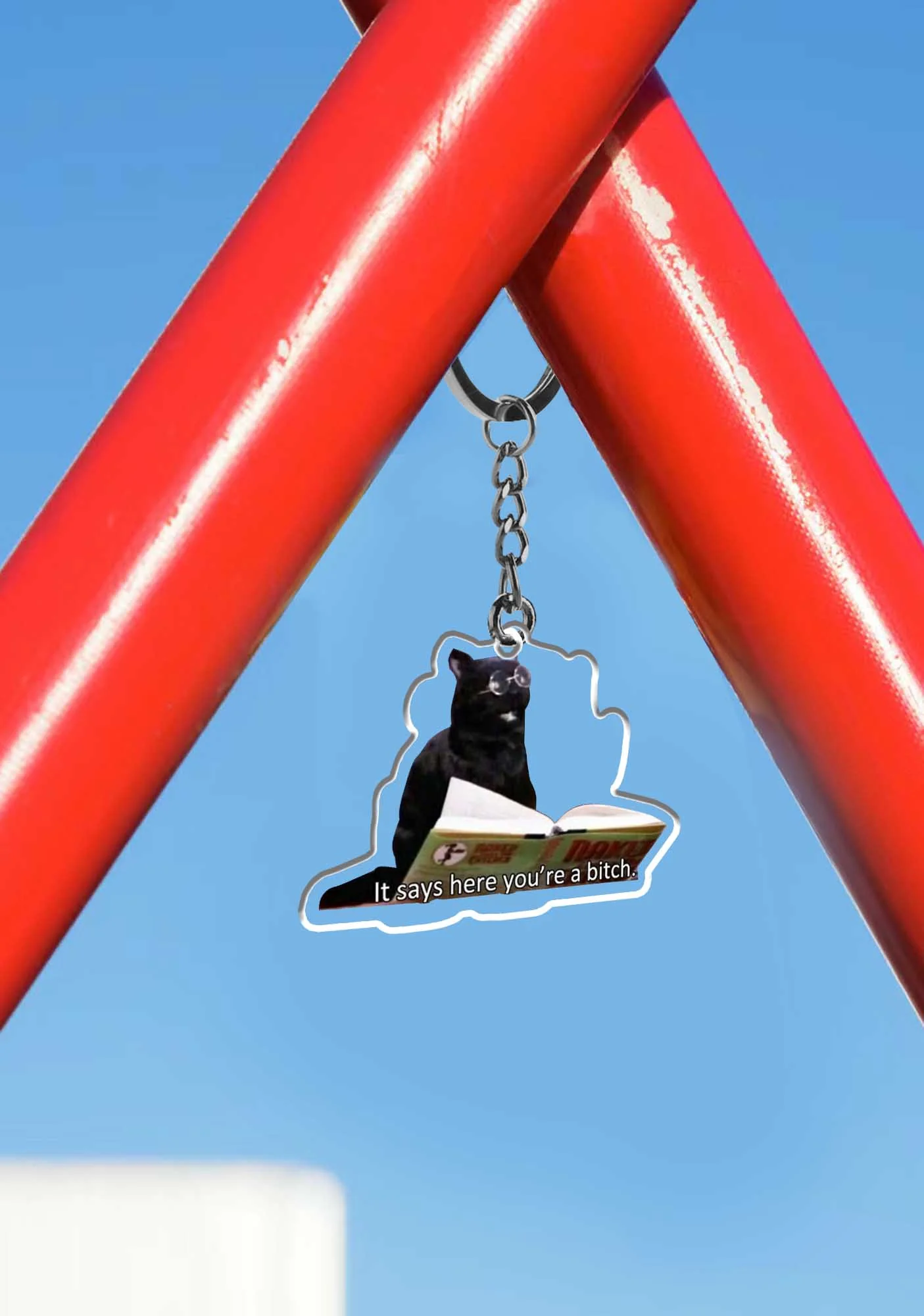 It Says Here You're A Bixxh 1Pc Y2K Keychain Cherrykitten - Image 3