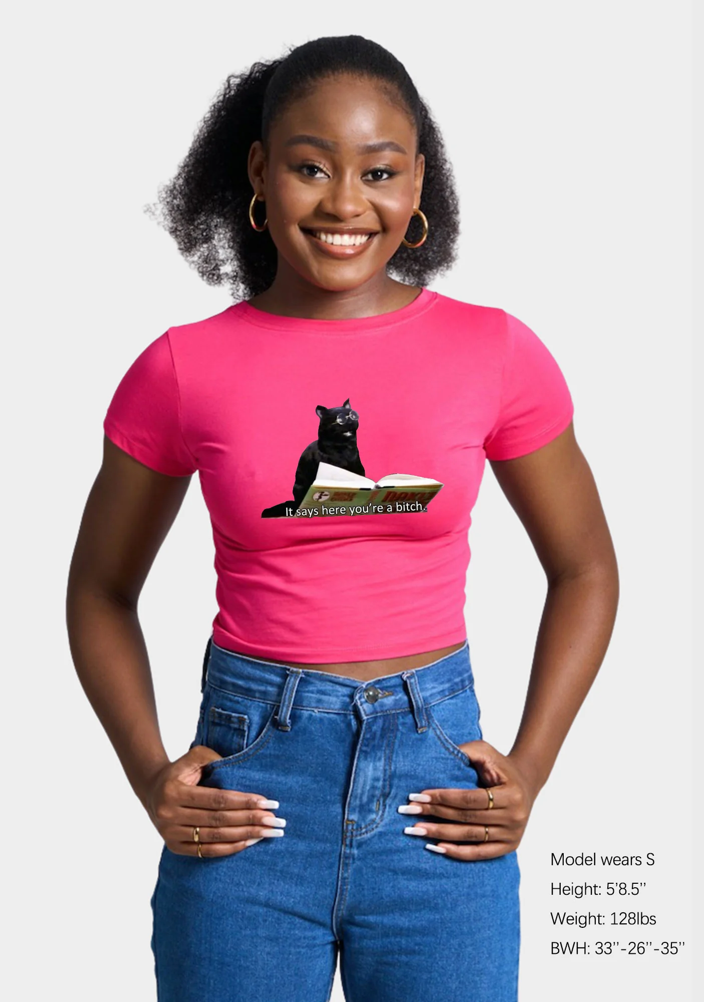 It Says Here You're A Bixxh Y2K Baby Tee - Image 2