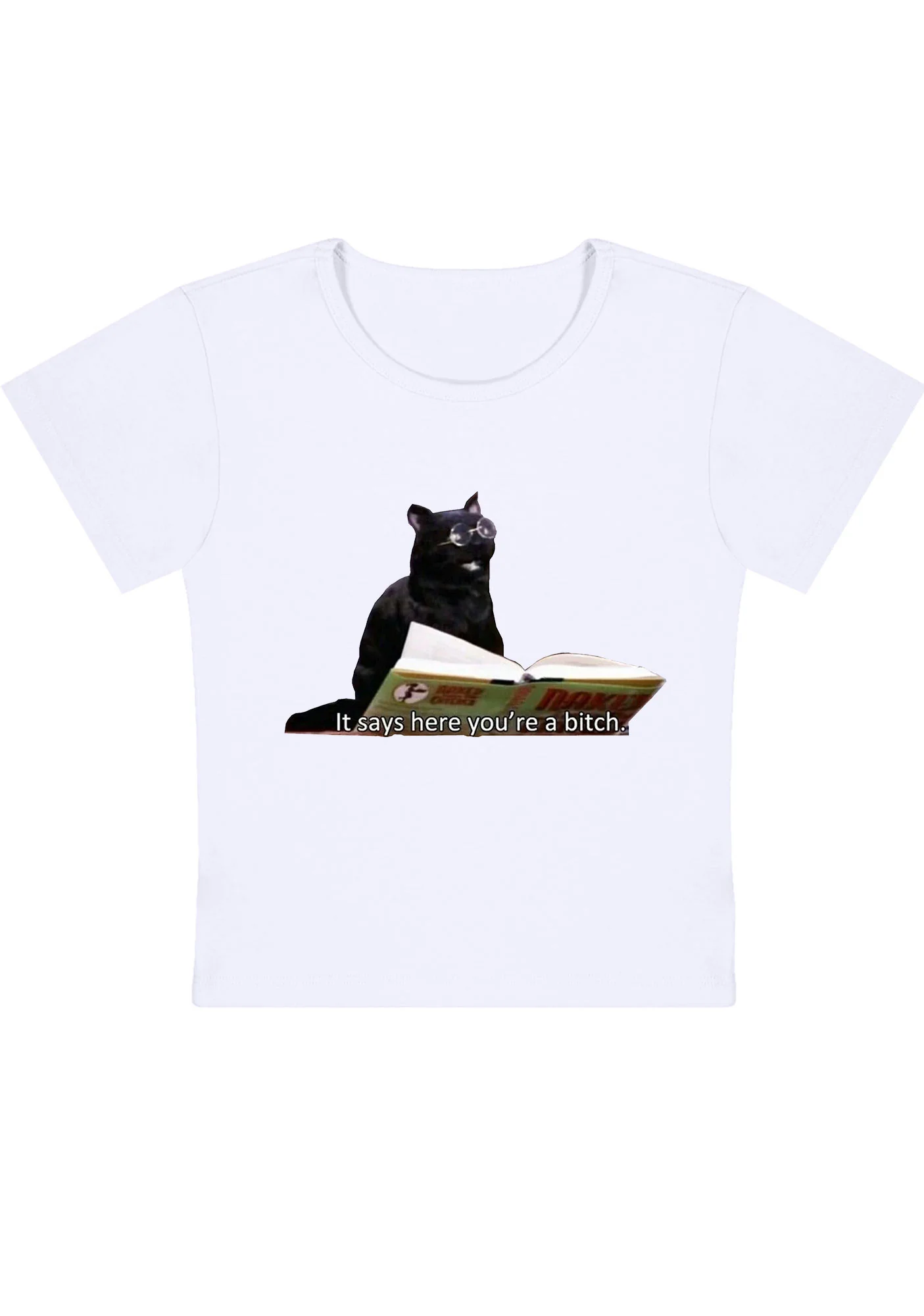 It Says Here You're A Bixxh Y2K Baby Tee - Image 3