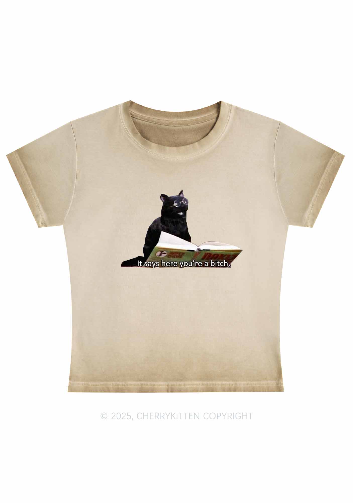 It Says Here You're A Bixxh Y2K Vintage Classic Tee Cherrykitten - Image 3