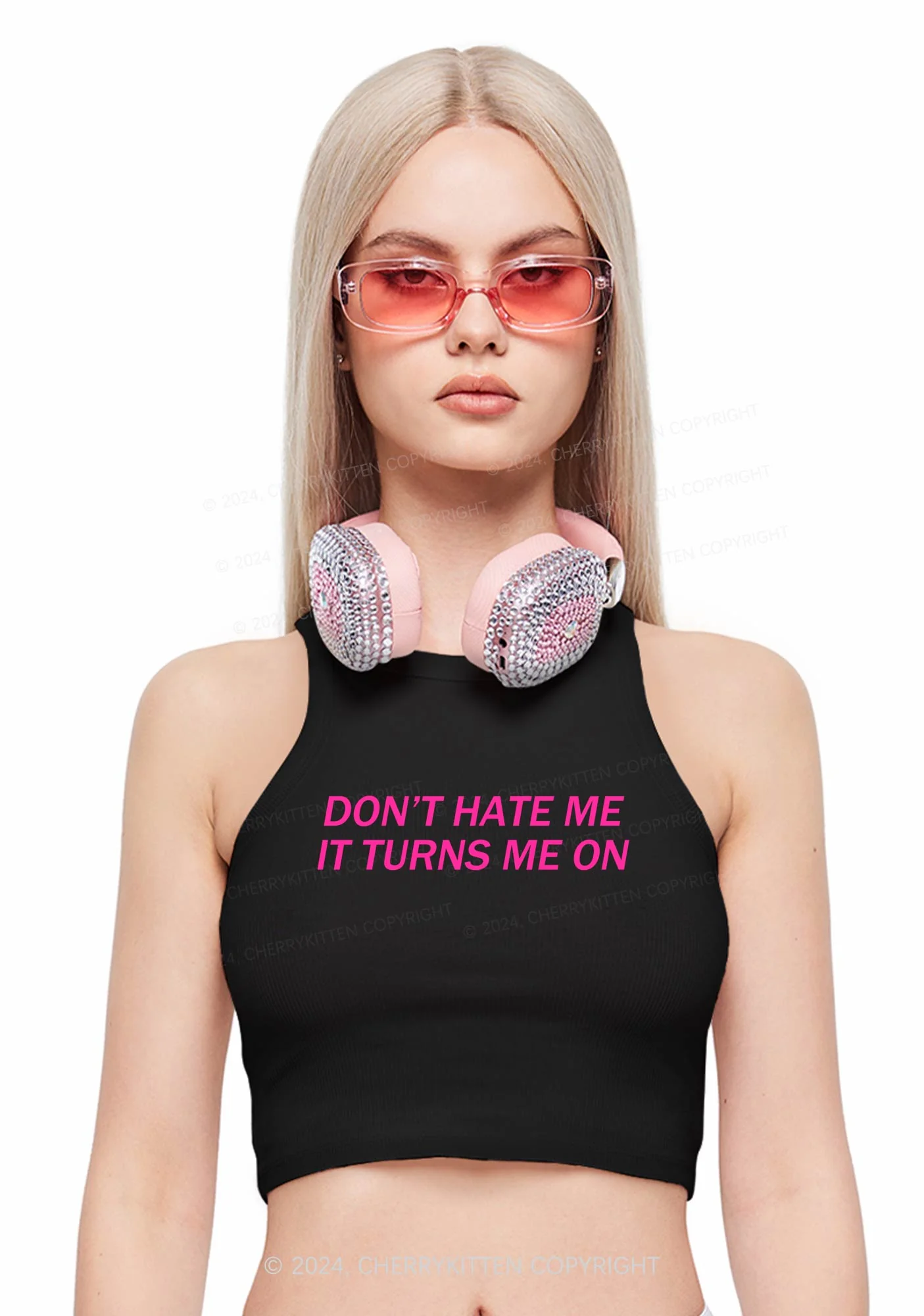 It Turns Me On Y2K Crop Tank Top Cherrykitten - Image 2