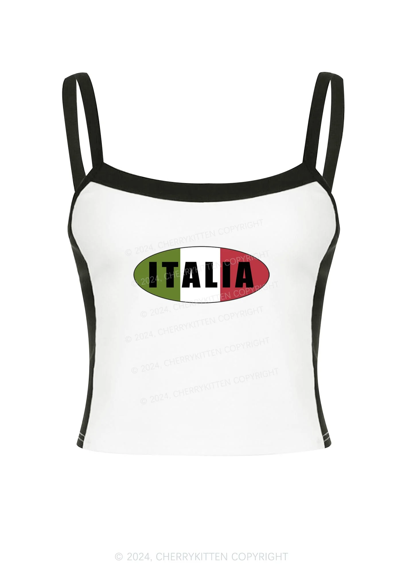 Italia Y2K Color Block Crop Cami Top Cherrykitten - Image 2