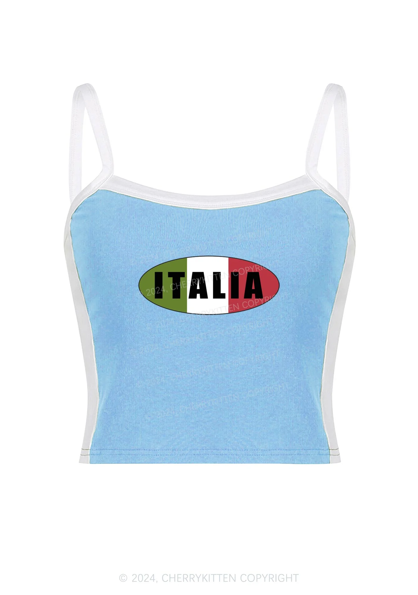 Italia Y2K Color Block Crop Cami Top Cherrykitten - Image 4