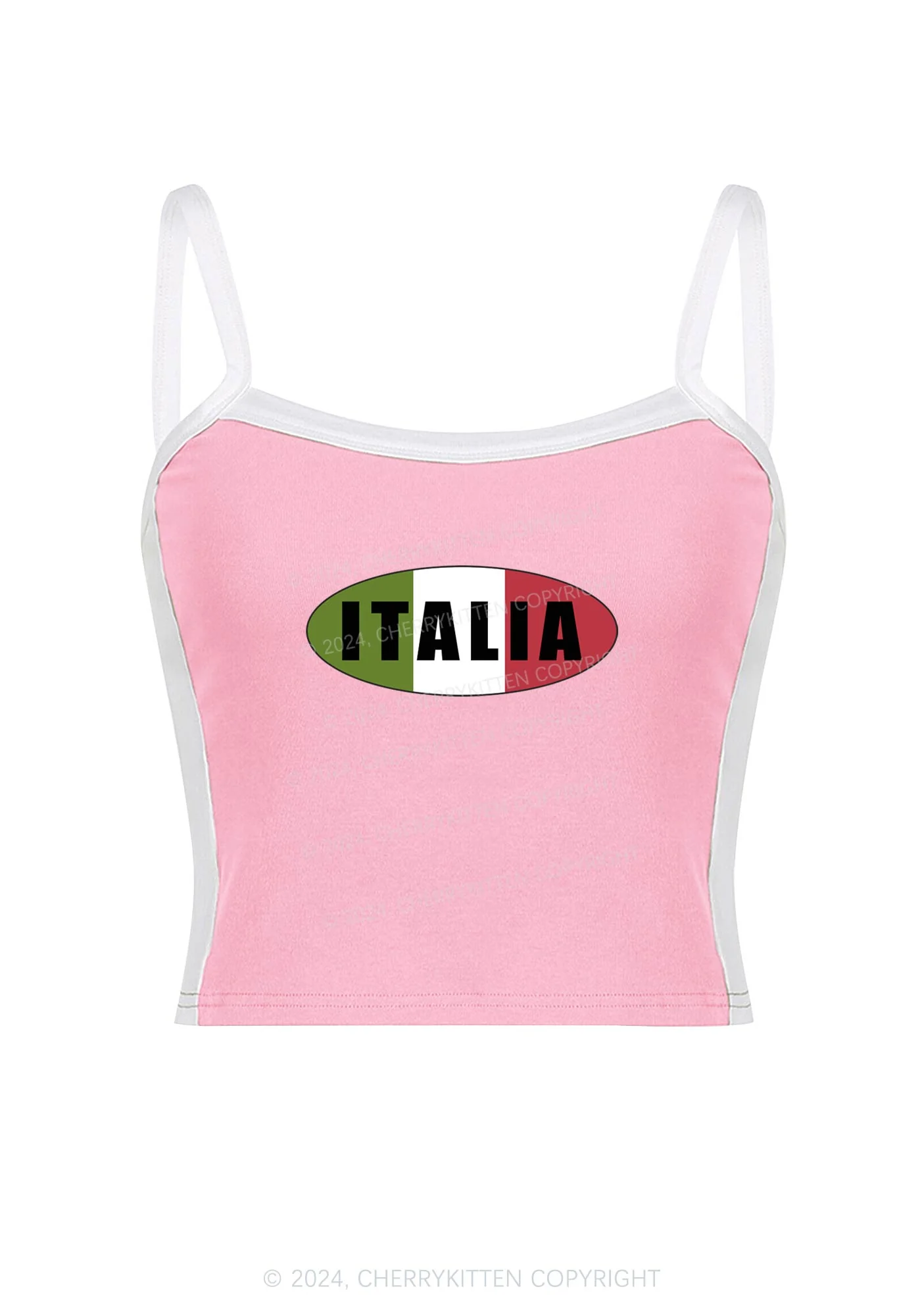 Italia Y2K Color Block Crop Cami Top Cherrykitten - Image 5