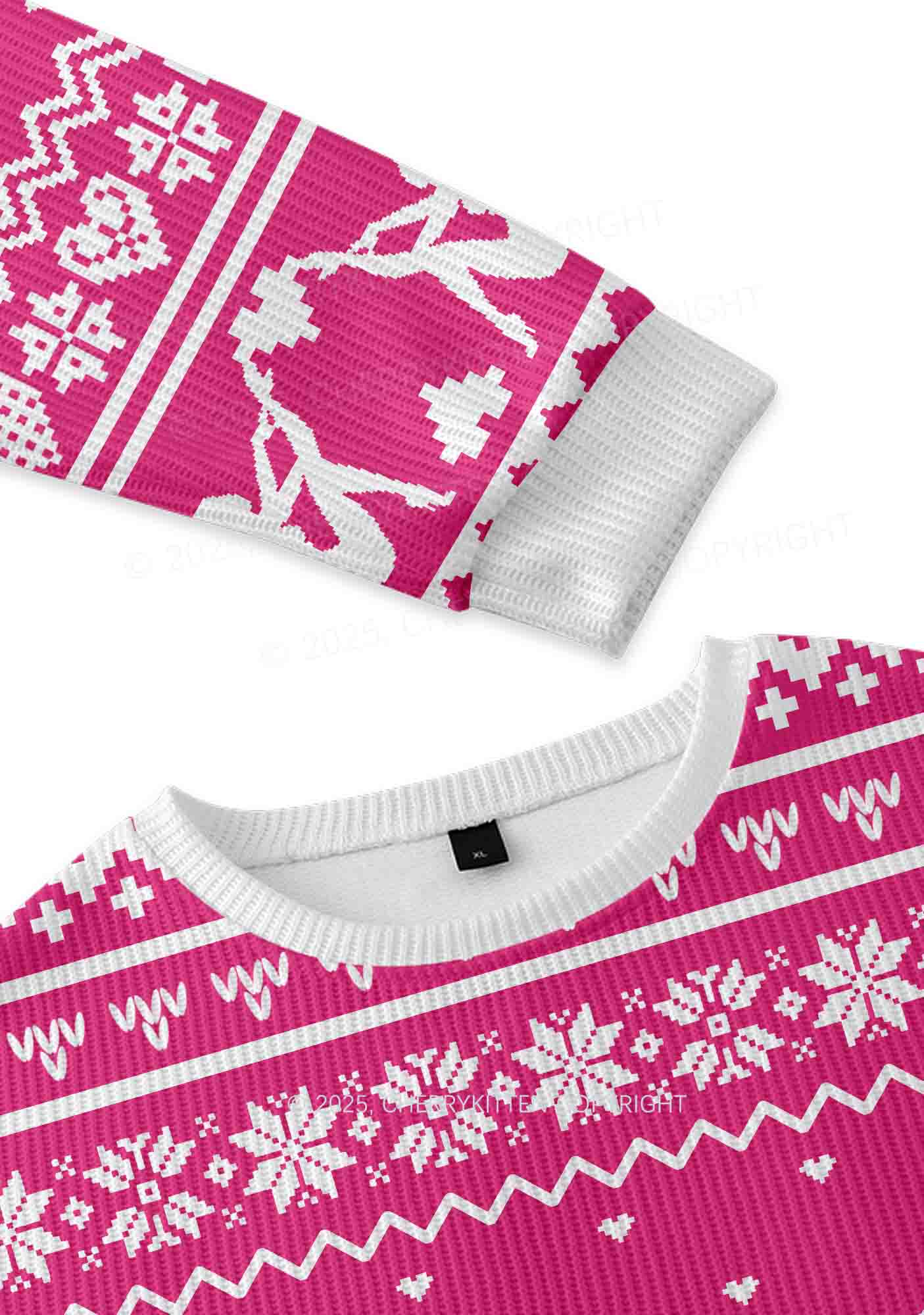 Its Britney Bixch Y2K Christmas Knit Sweatshirt Cherrykitten - Image 3