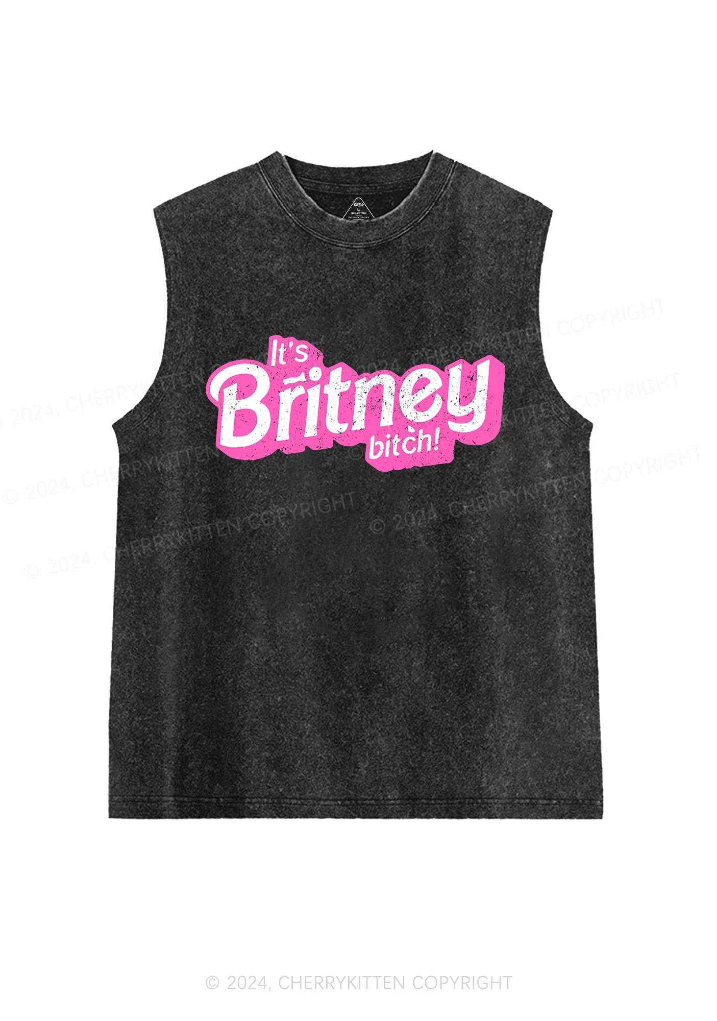 It's Britney Bixch Y2K Washed Tank Cherrykitten - Image 3