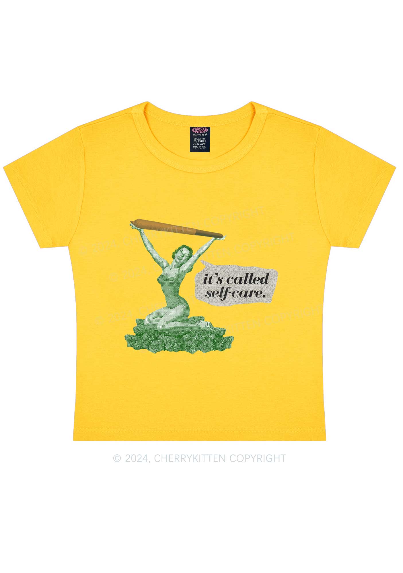 It's Called Self Care Y2K Baby Tee Cherrykitten - Image 10