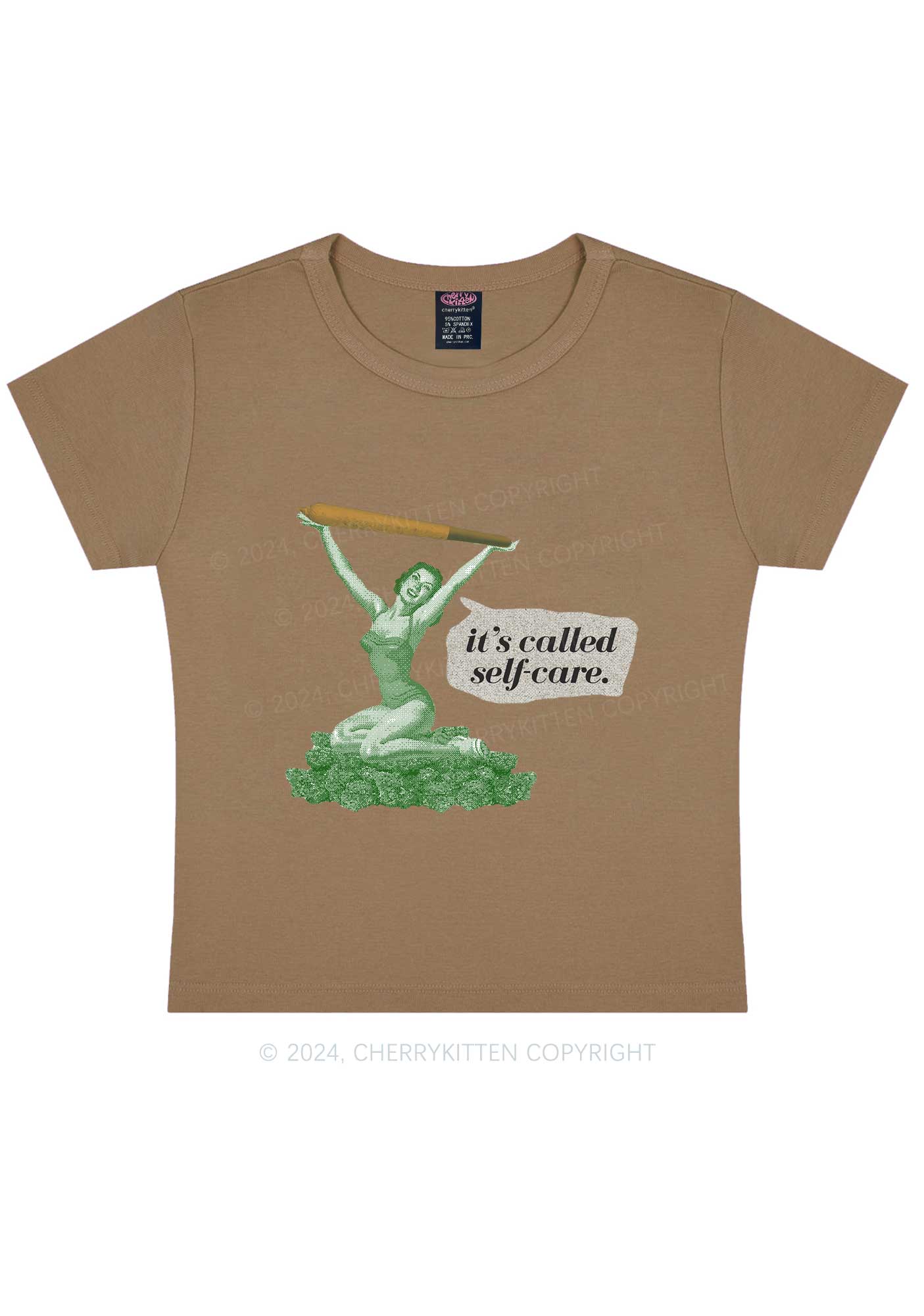 It's Called Self Care Y2K Baby Tee Cherrykitten - Image 11