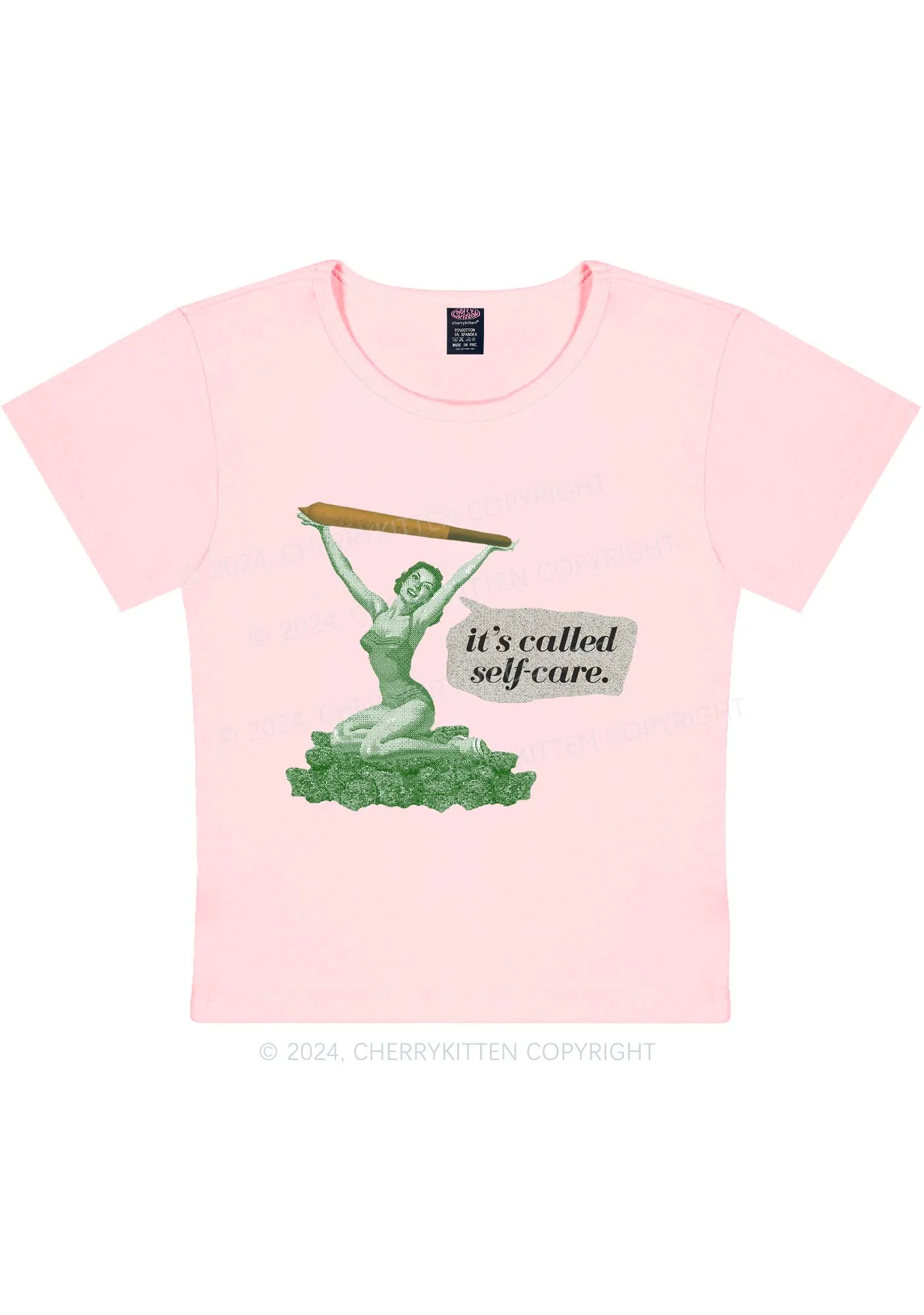 It's Called Self Care Y2K Baby Tee Cherrykitten - Image 13