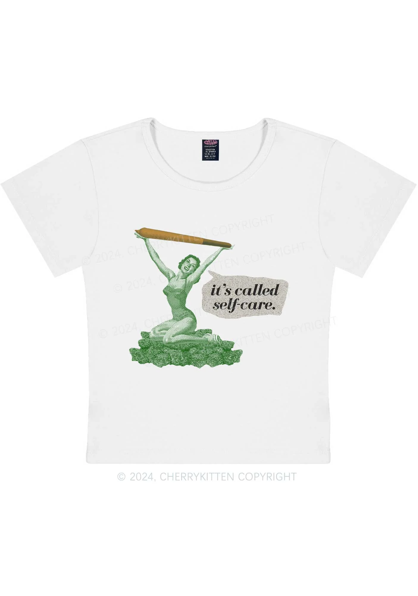 It's Called Self Care Y2K Baby Tee Cherrykitten - Image 6