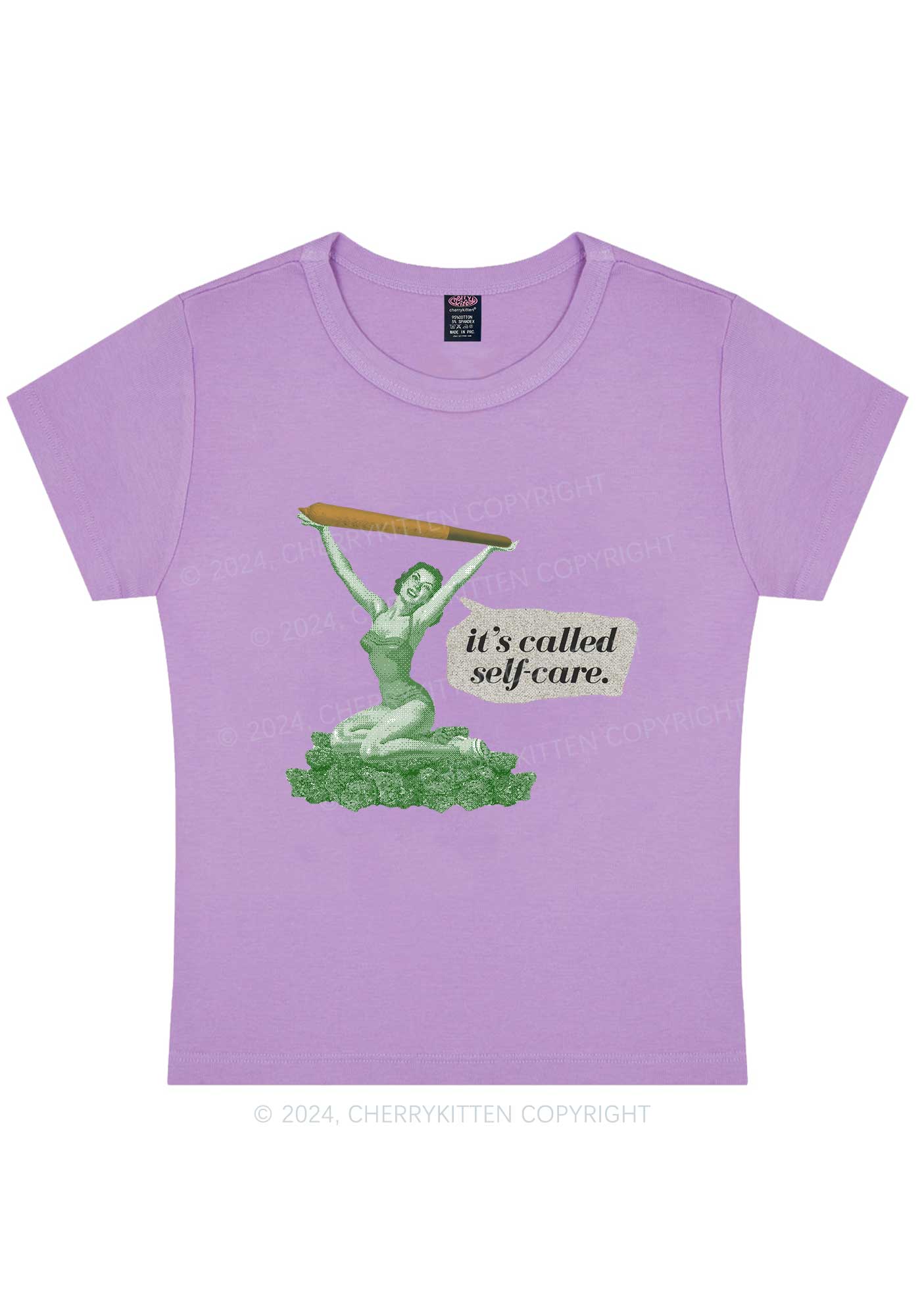 It's Called Self Care Y2K Baby Tee Cherrykitten - Image 7