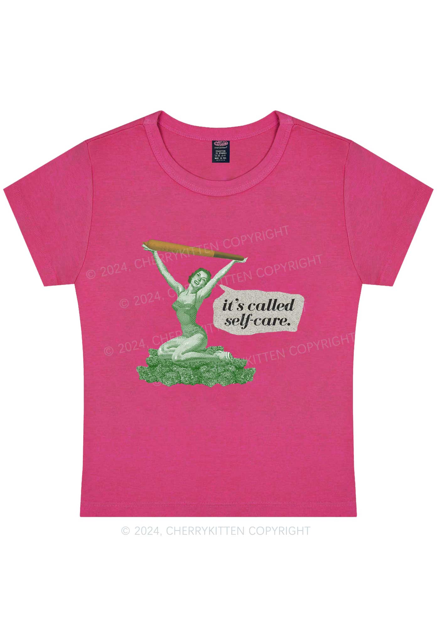 It's Called Self Care Y2K Baby Tee Cherrykitten - Image 8