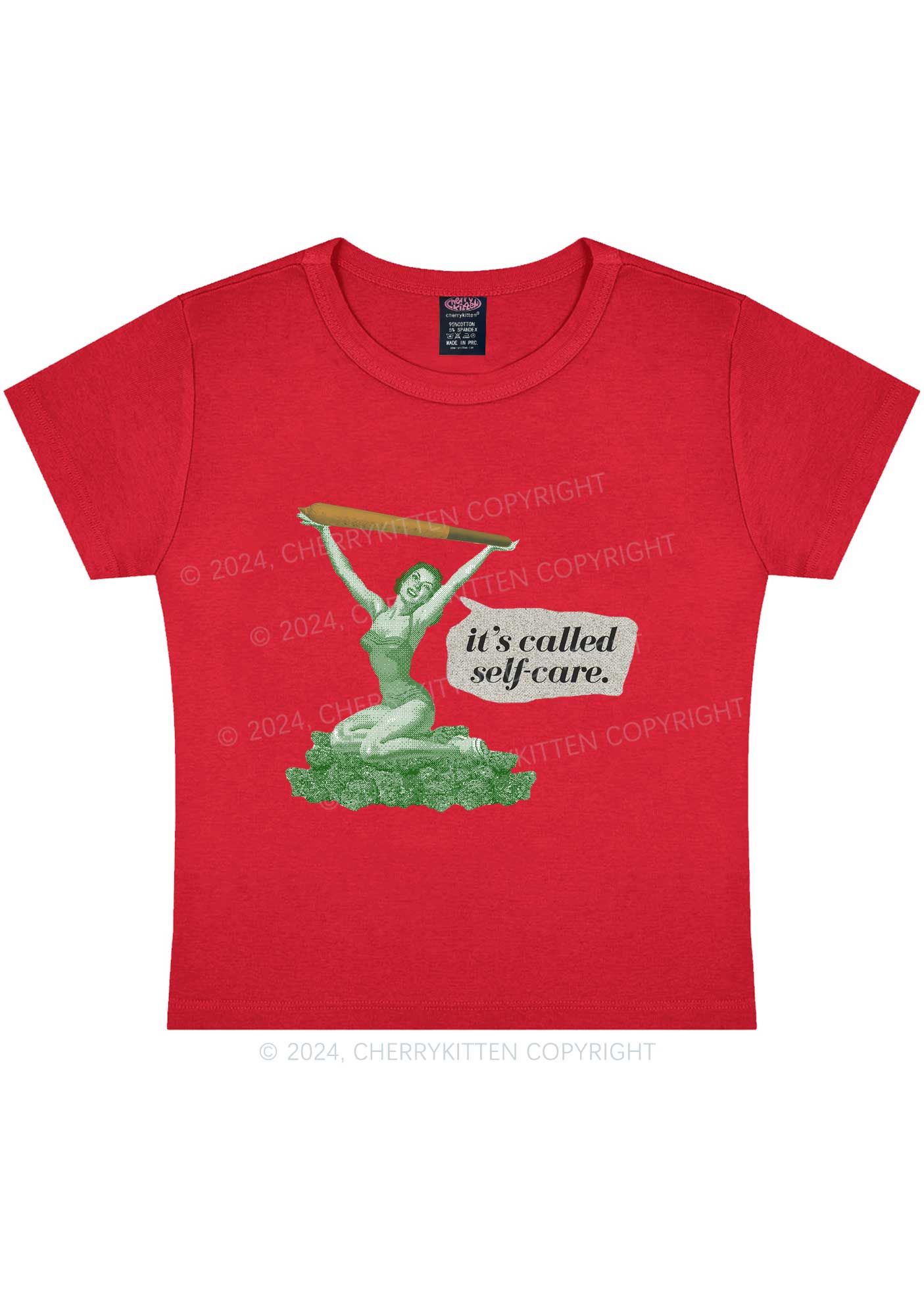 It's Called Self Care Y2K Baby Tee Cherrykitten - Image 9