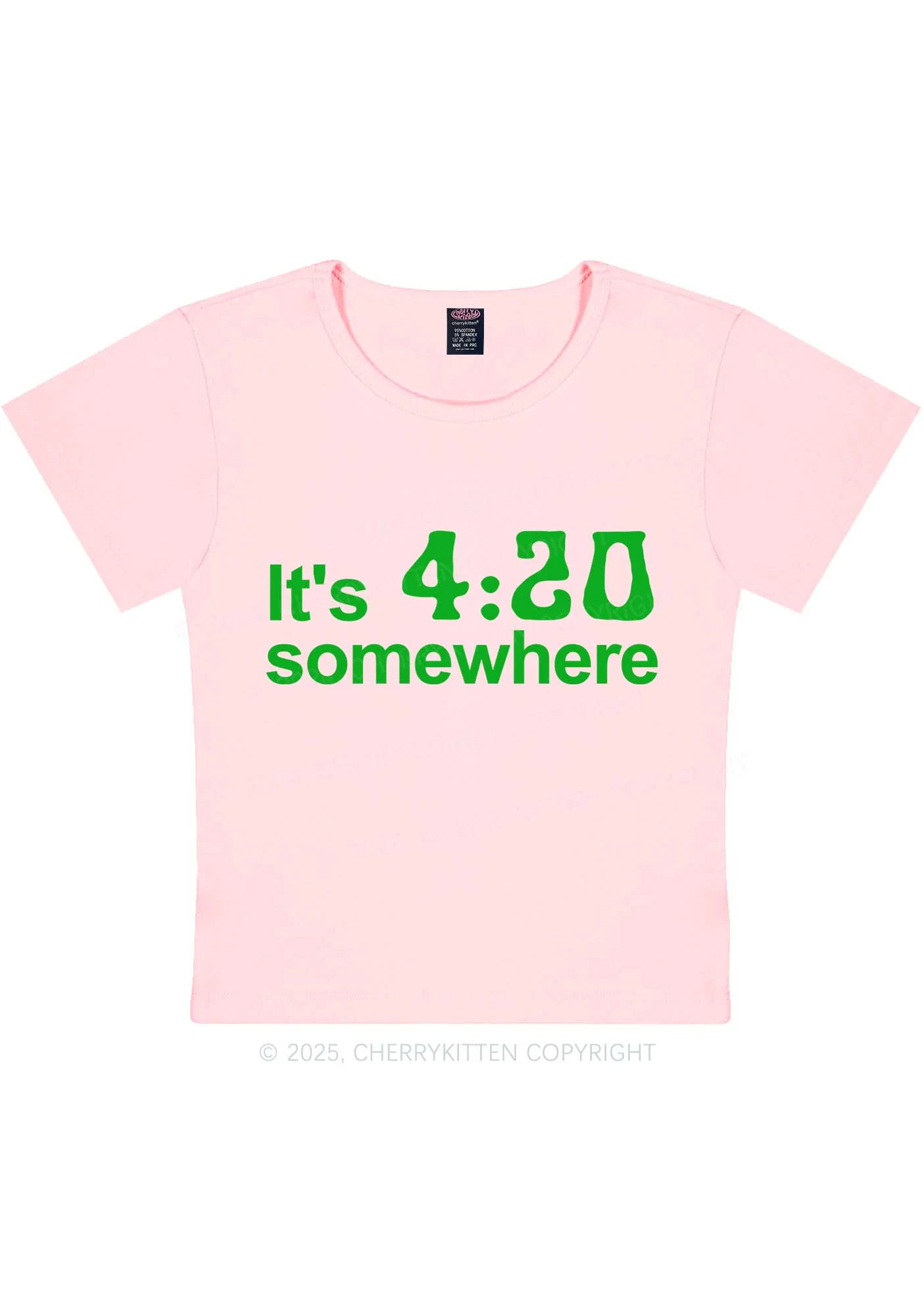 Its Four Twenty Somewhere Y2K Baby Tee Cherrykitten - Image 10