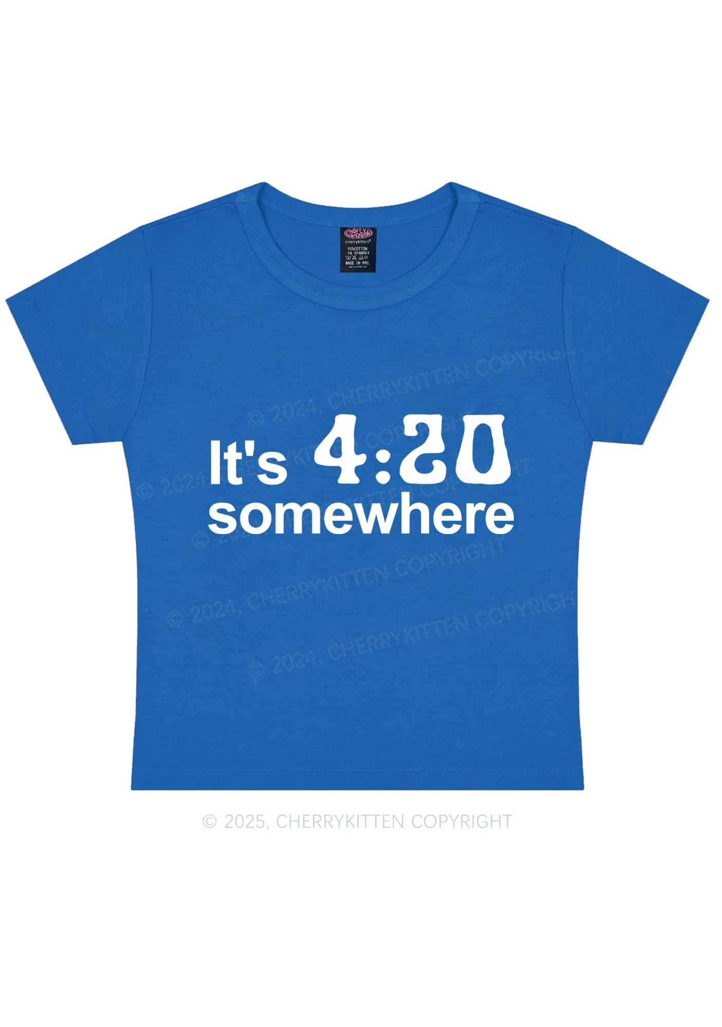 Its Four Twenty Somewhere Y2K Baby Tee Cherrykitten - Image 11
