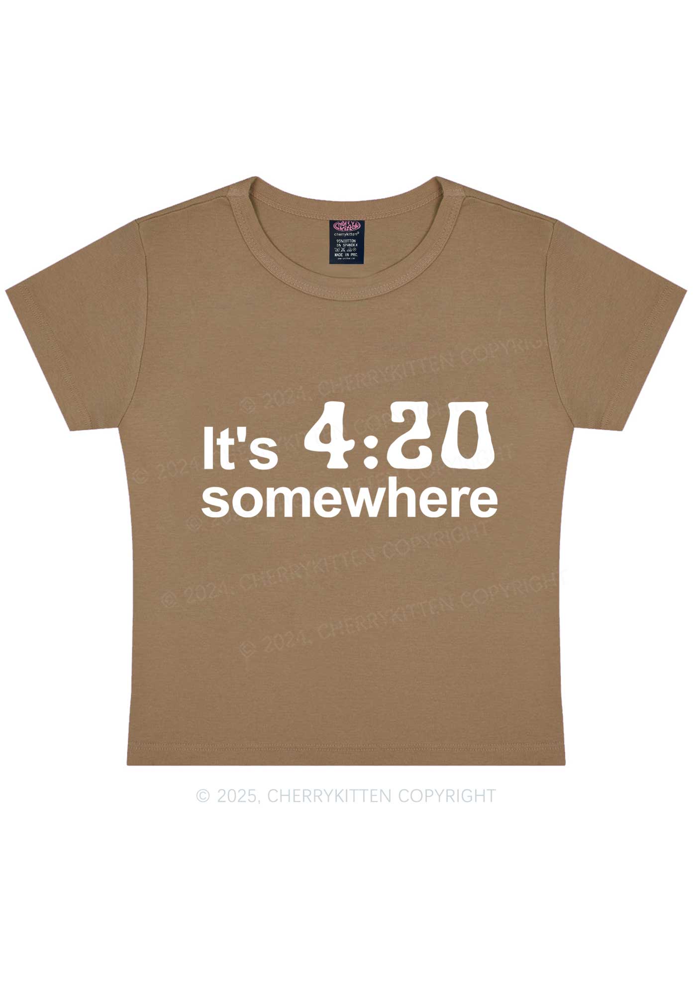 Its Four Twenty Somewhere Y2K Baby Tee Cherrykitten - Image 12