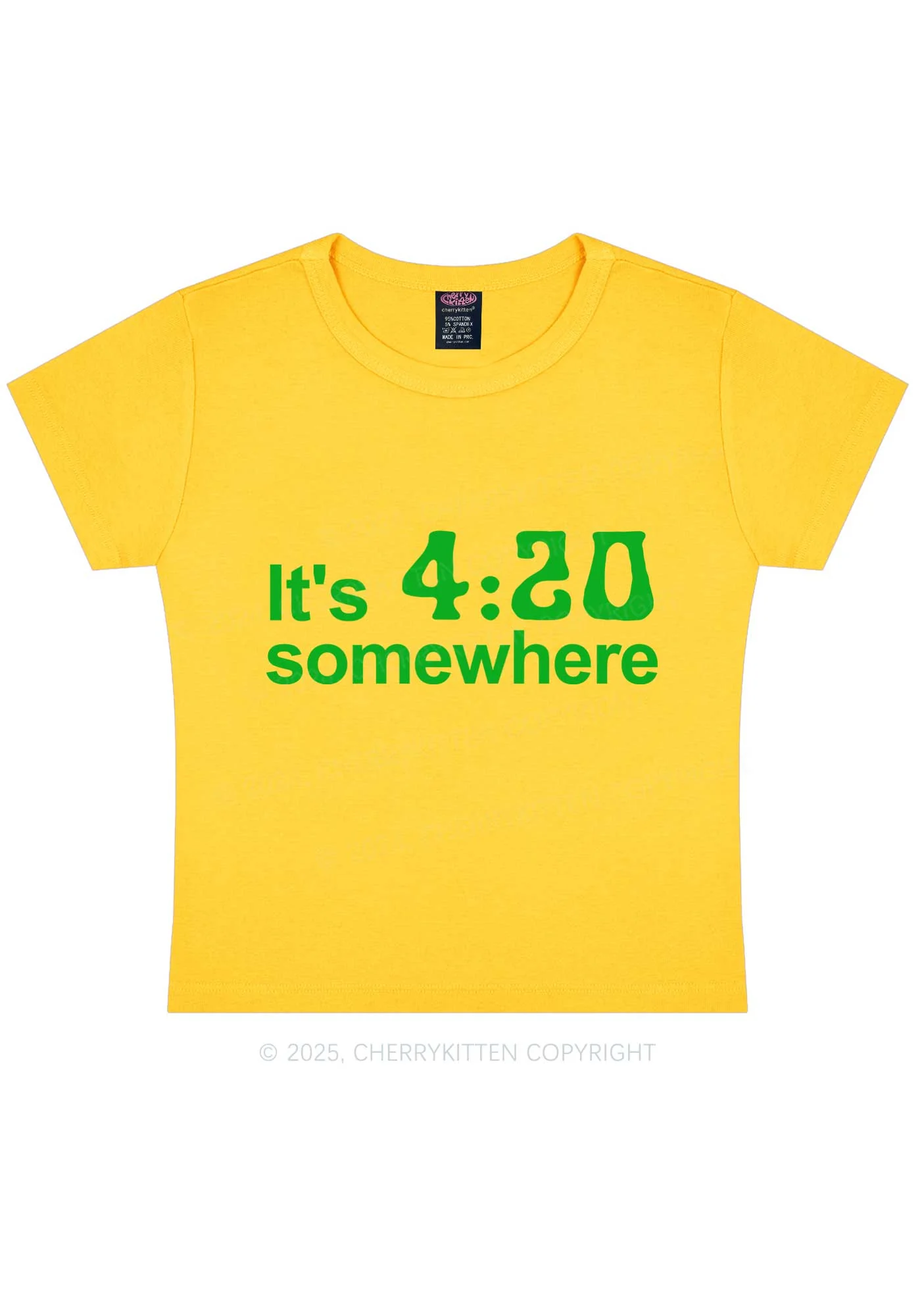 Its Four Twenty Somewhere Y2K Baby Tee Cherrykitten - Image 4