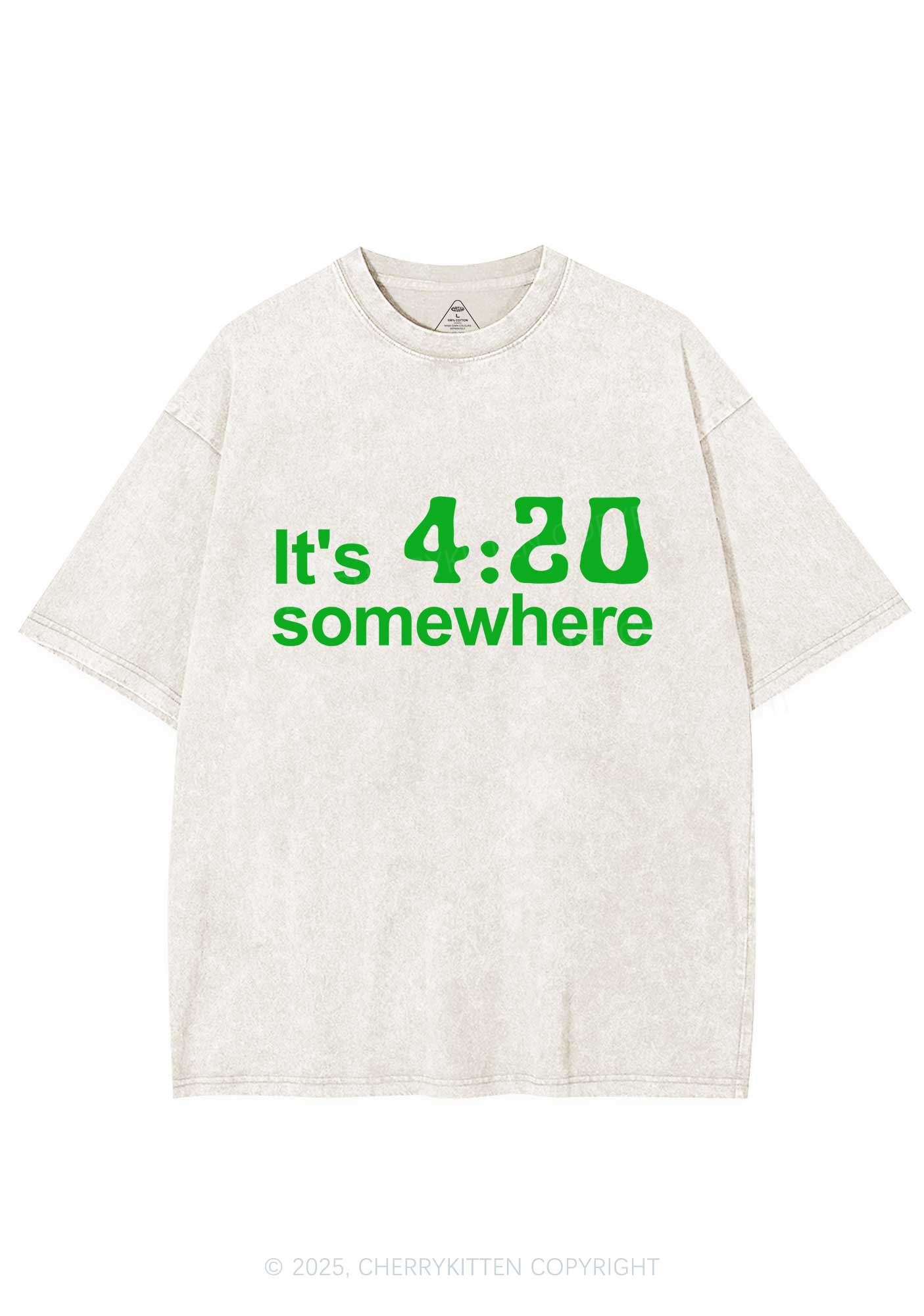 Its Four Twenty Somewhere Y2K Shirts Washed Tee Cherrykitten - Image 3
