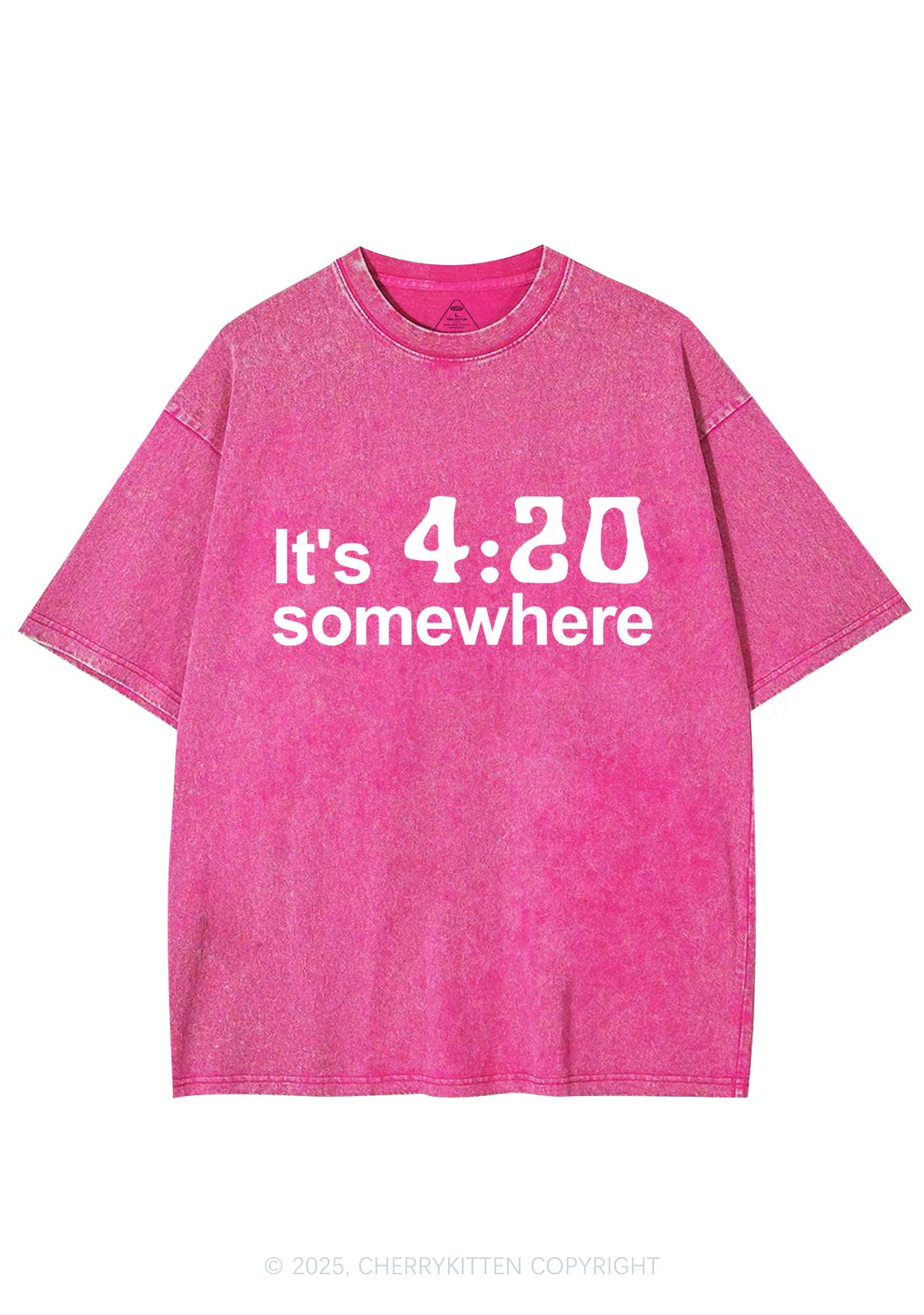 Its Four Twenty Somewhere Y2K Shirts Washed Tee Cherrykitten - Image 4