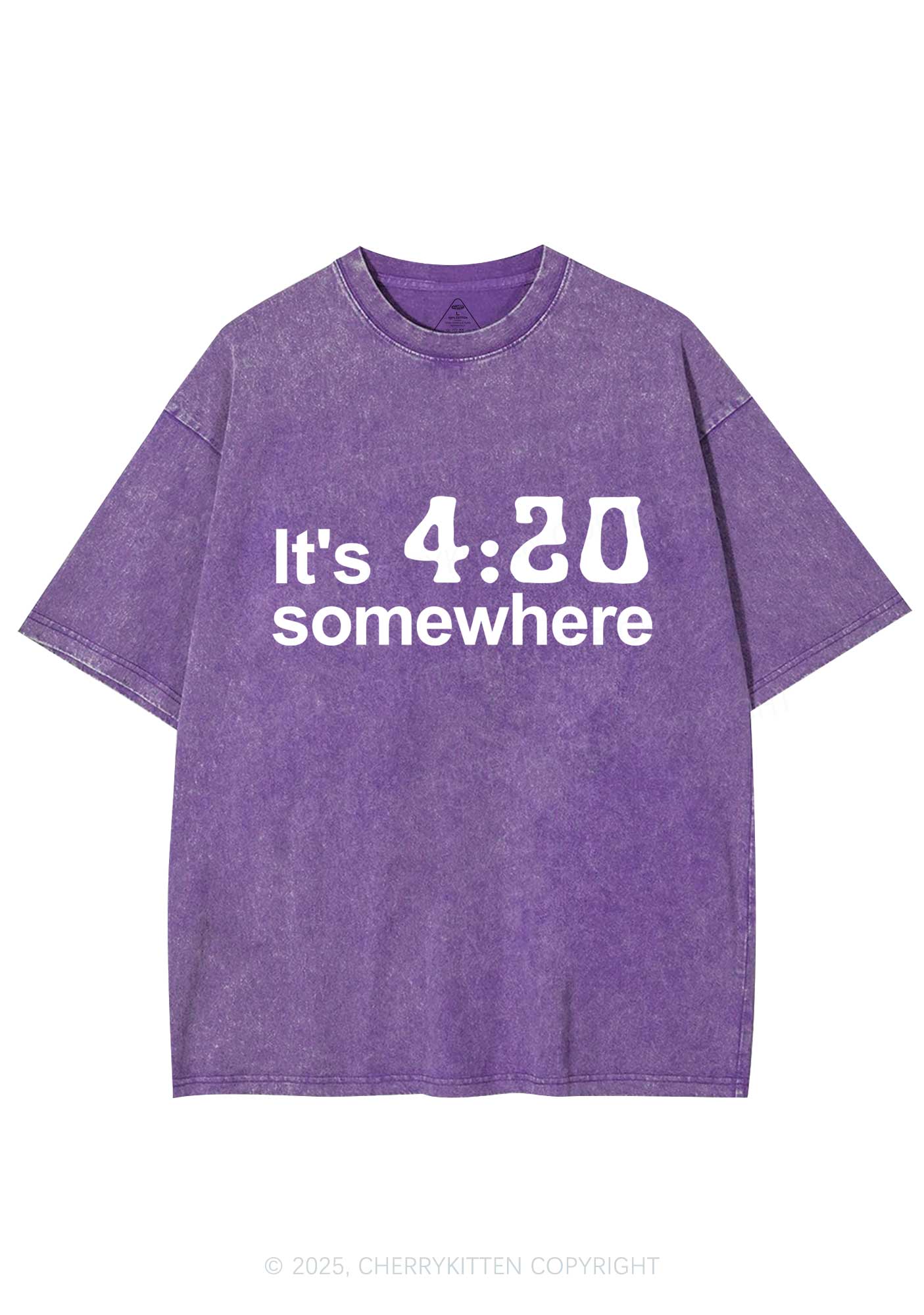 Its Four Twenty Somewhere Y2K Shirts Washed Tee Cherrykitten - Image 5