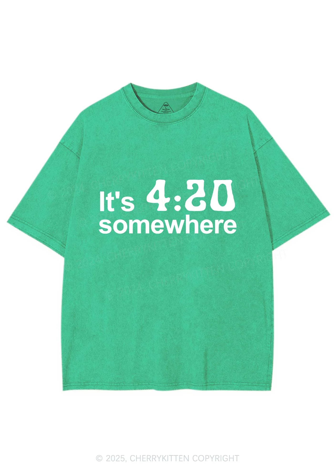 Its Four Twenty Somewhere Y2K Shirts Washed Tee Cherrykitten - Image 6
