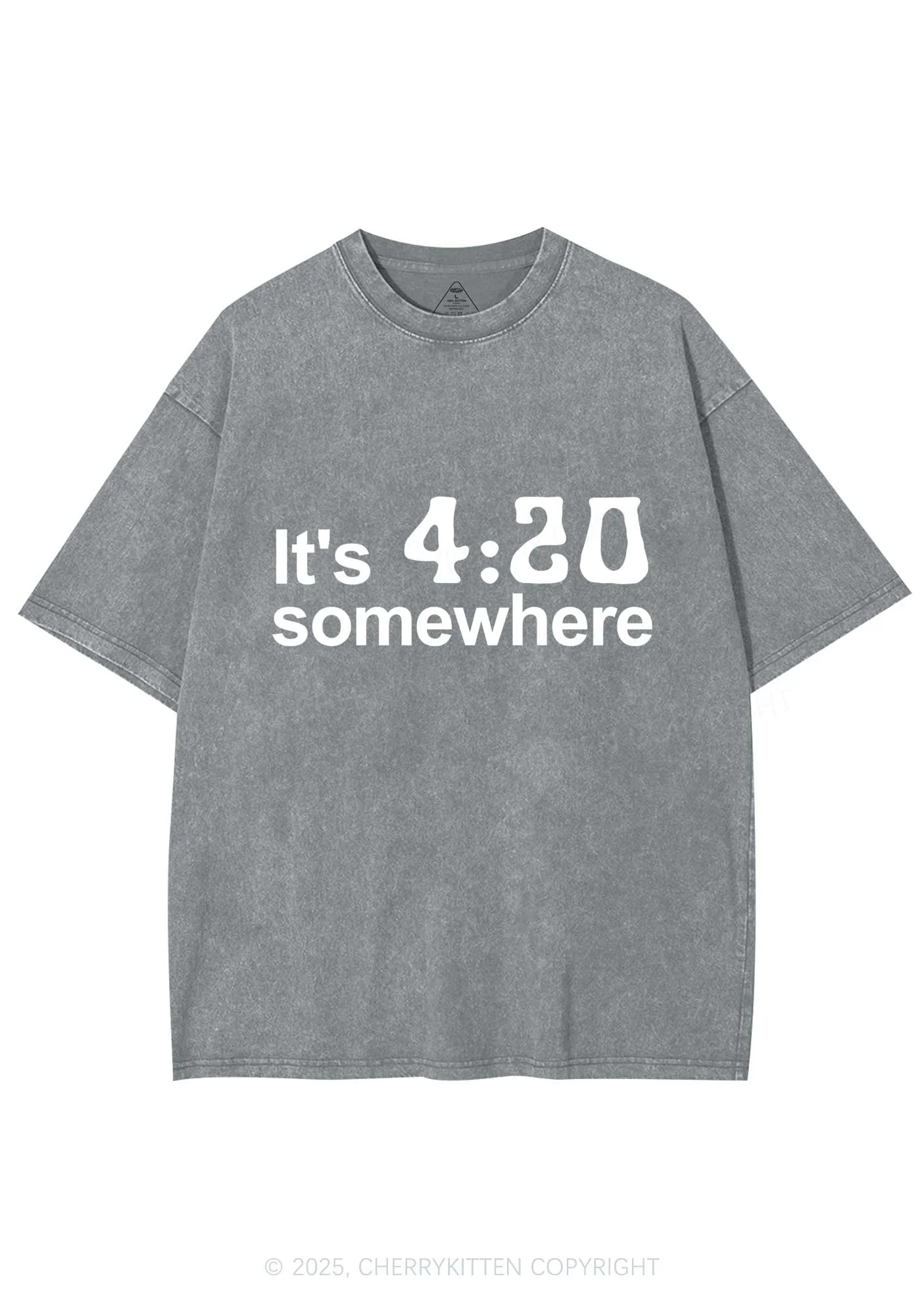 Its Four Twenty Somewhere Y2K Shirts Washed Tee Cherrykitten - Image 7