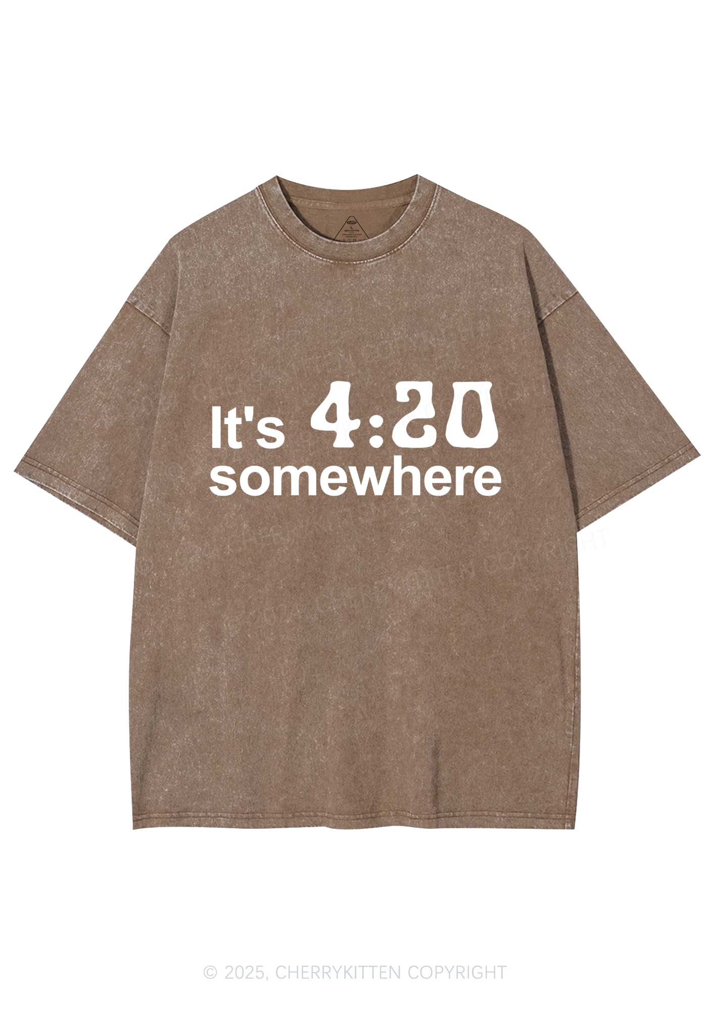 Its Four Twenty Somewhere Y2K Shirts Washed Tee Cherrykitten - Image 8