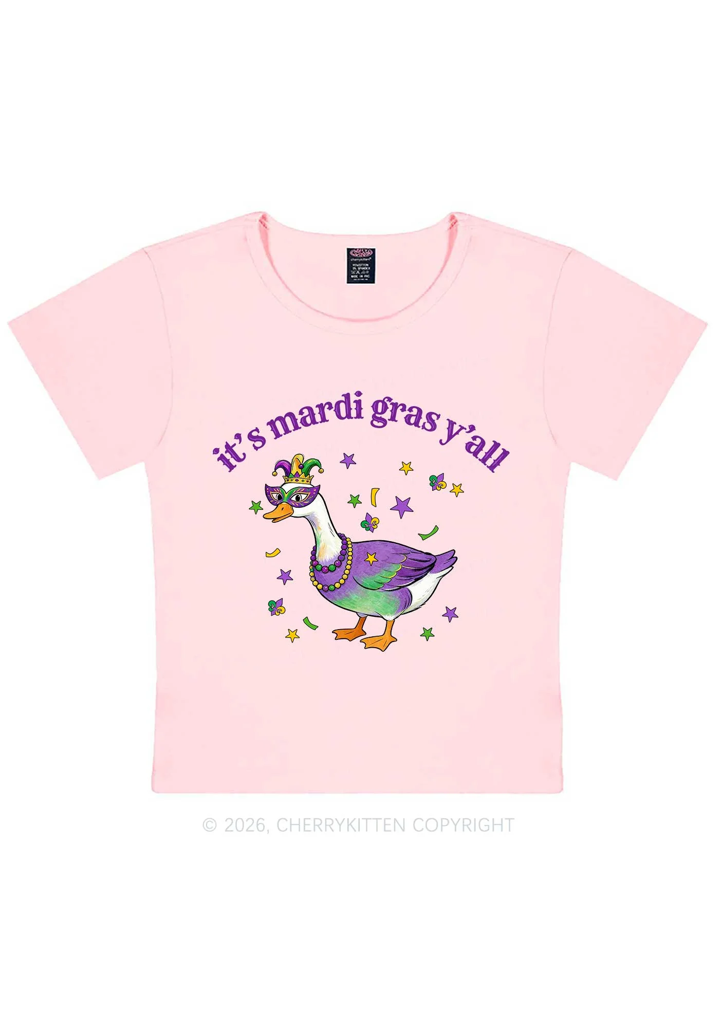Its Mardi Gras Yall Y2K Baby Tee Cherrykitten - Image 11