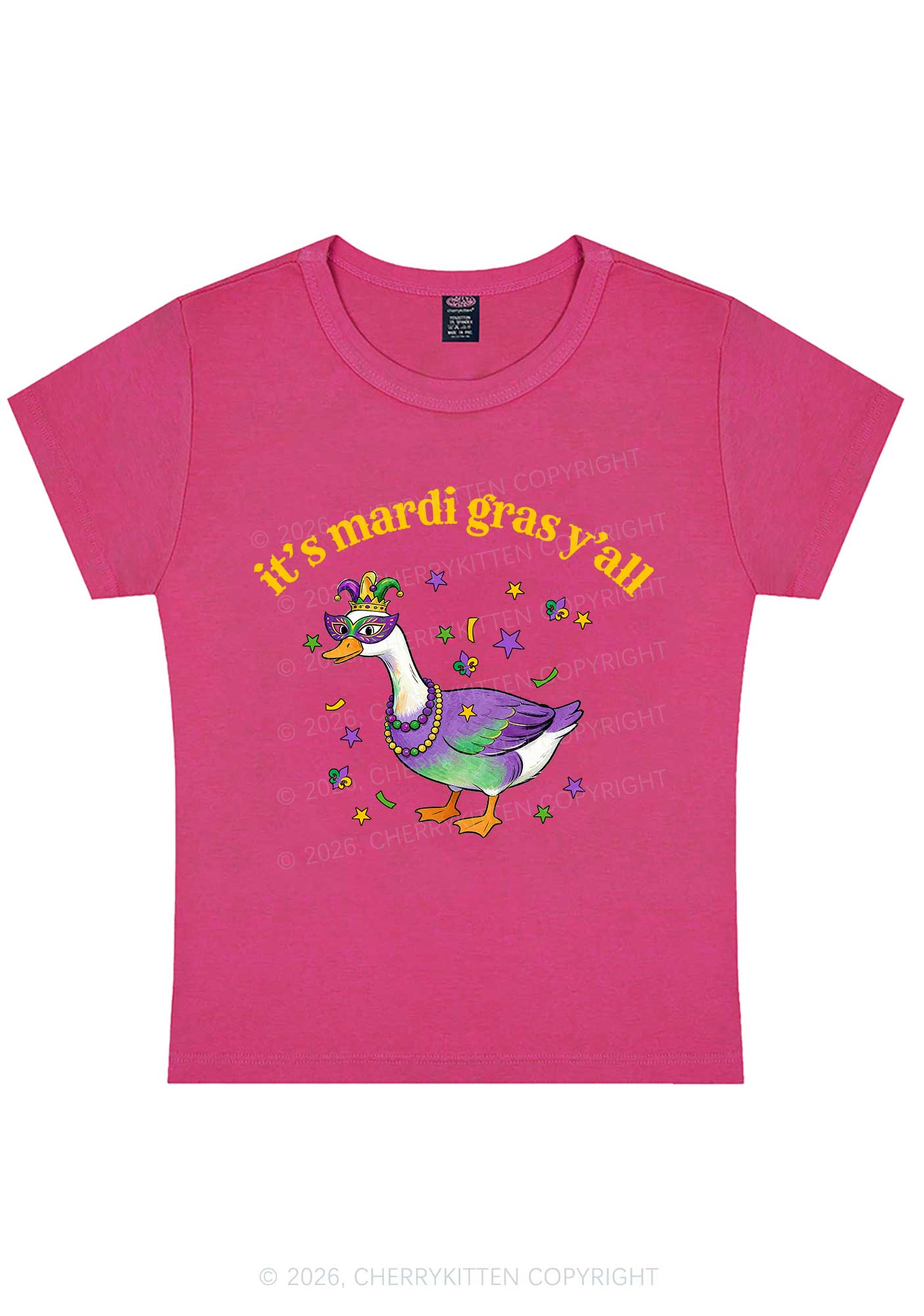 Its Mardi Gras Yall Y2K Baby Tee Cherrykitten - Image 8