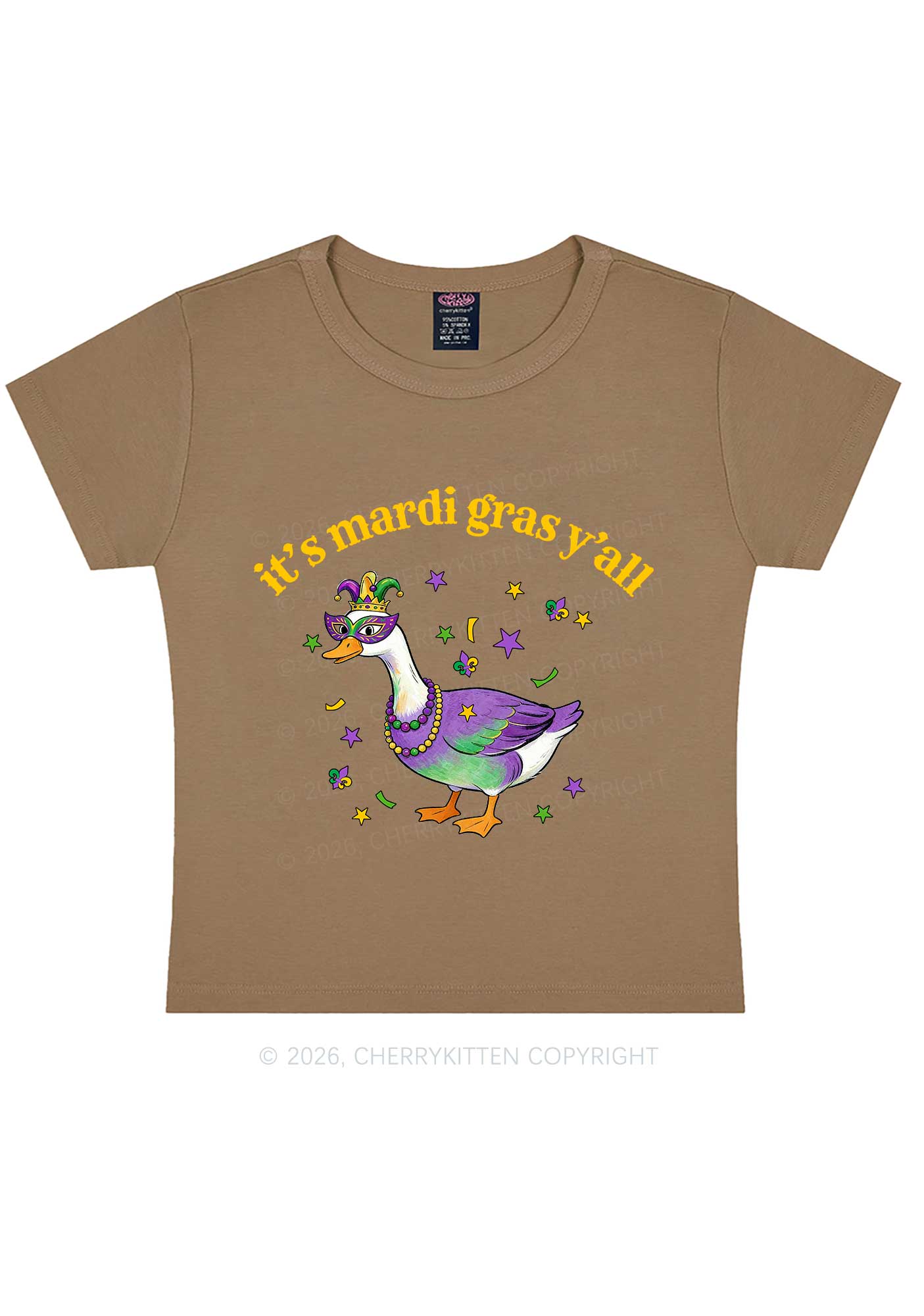Its Mardi Gras Yall Y2K Baby Tee Cherrykitten - Image 9