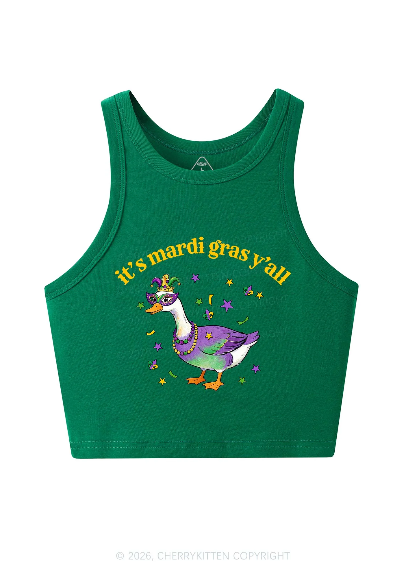 Its Mardi Gras Yall Y2K Crop Tank Top Cherrykitten - Image 5