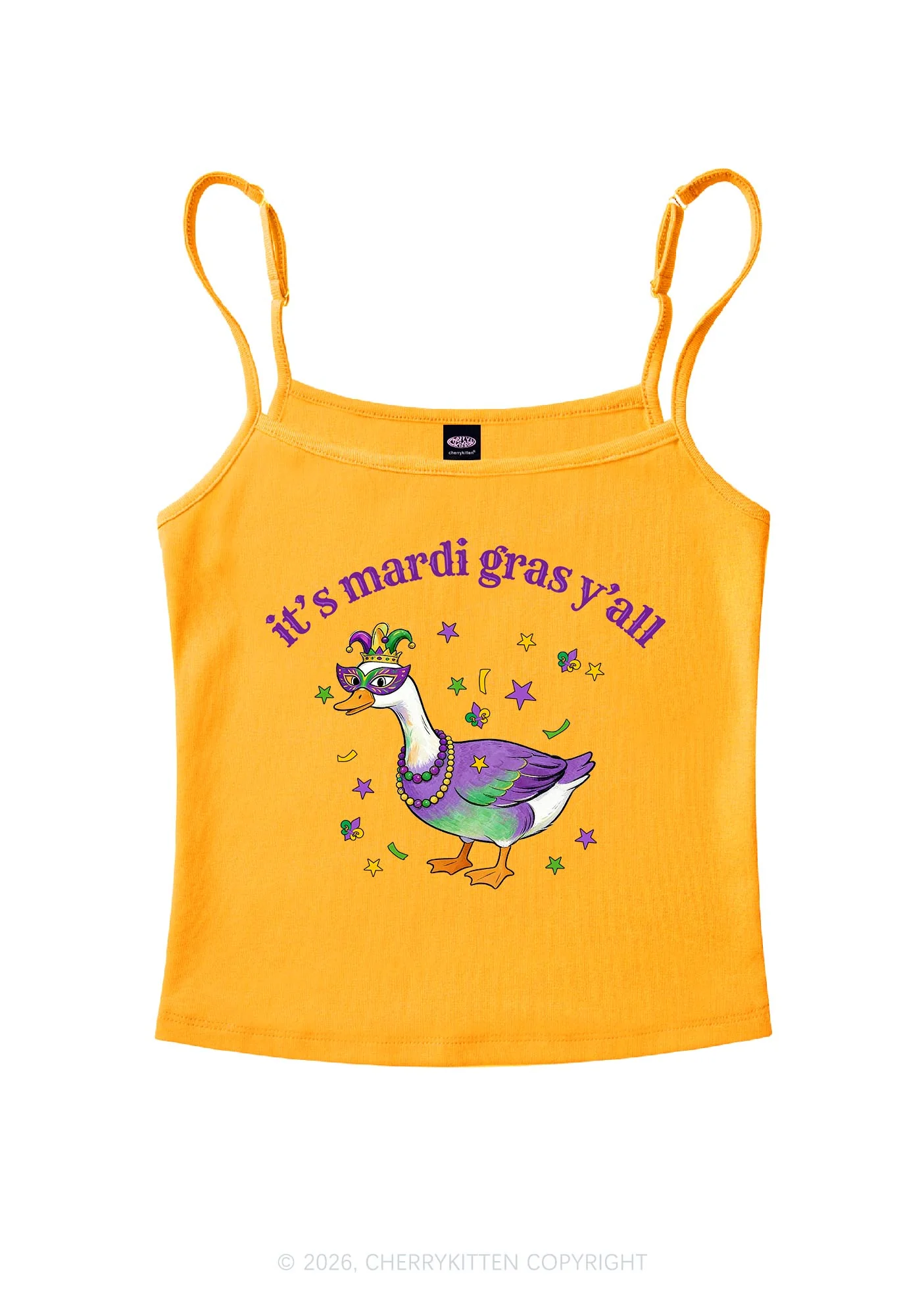 Its Mardi Gras Yall Y2K Spaghetti Strap Cami Cherrykitten - Image 7
