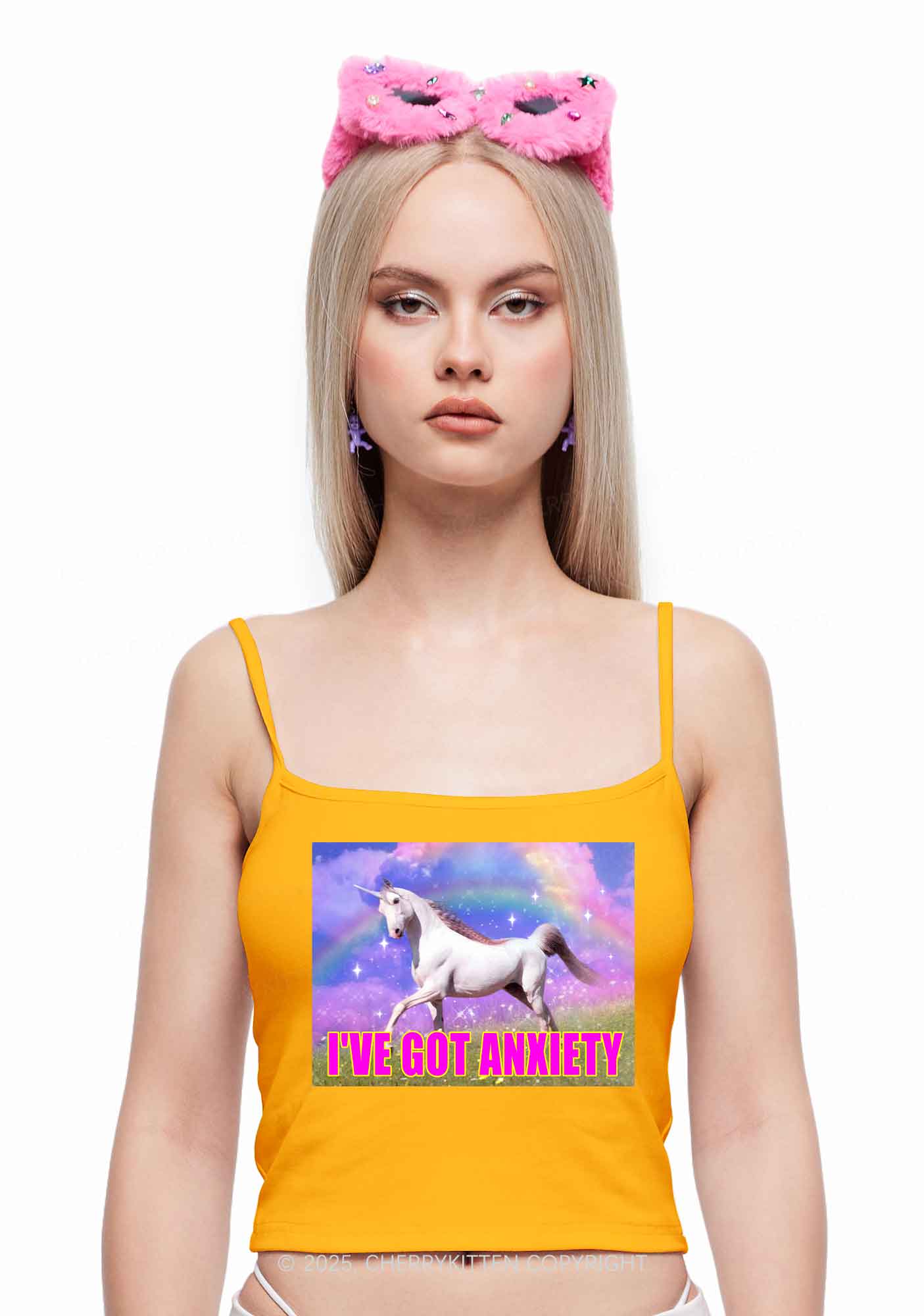 I've Got Anxiety Y2K Spaghetti Strap Cami Cherrykitten - Image 2
