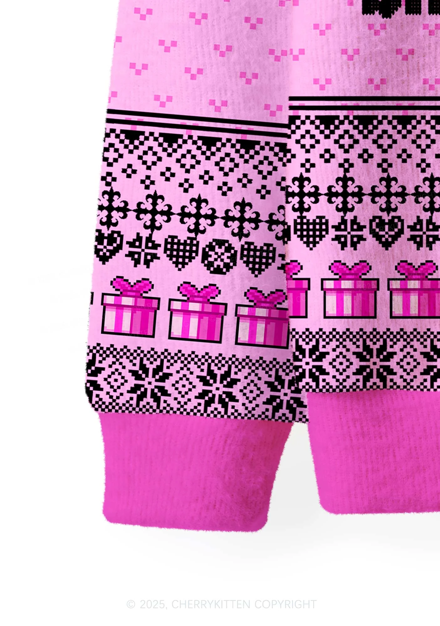 Jesus Birthday Y2K Christmas Cardigan Knit Sweatshirt Cherrykitten - Image 4