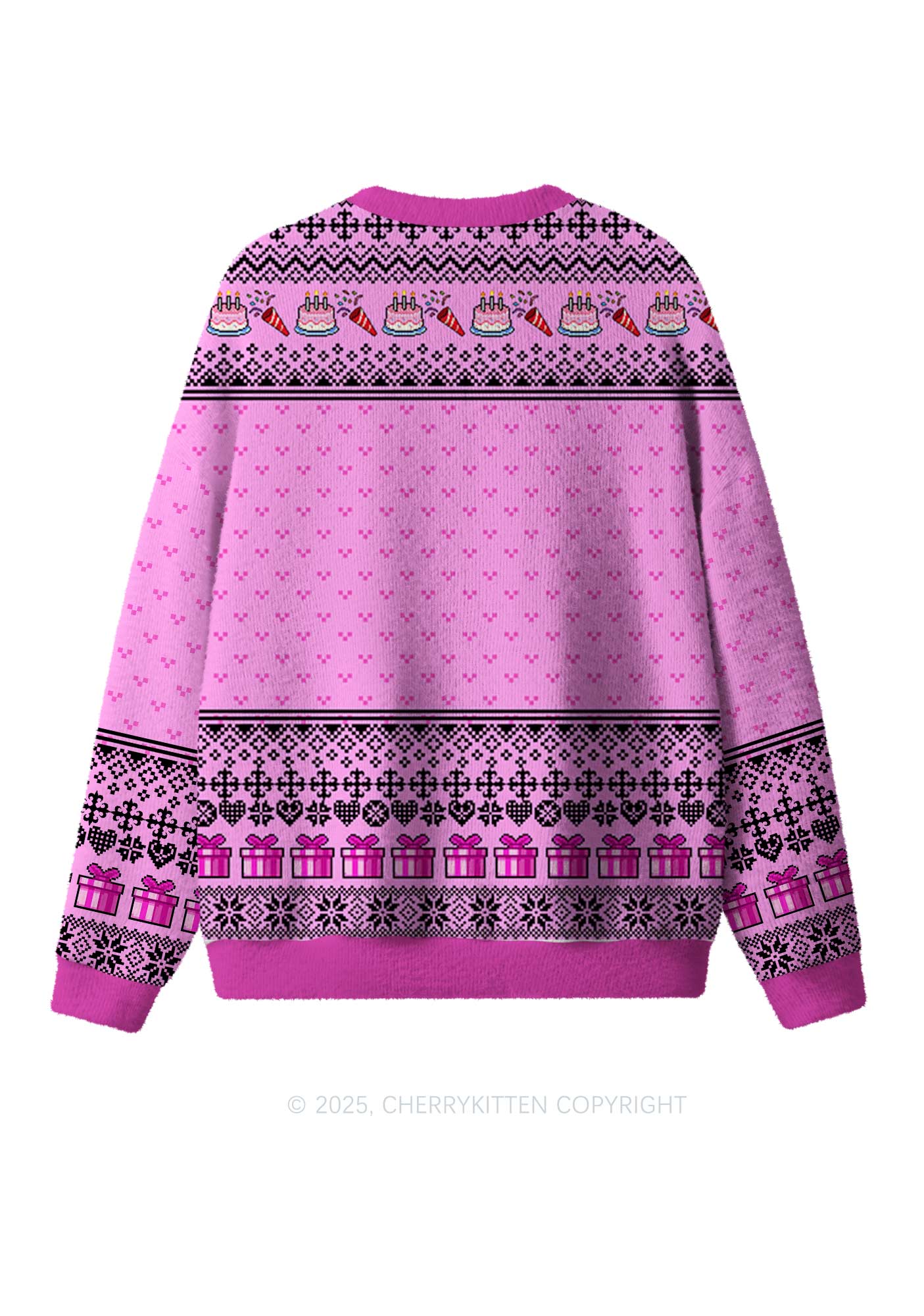 Jesus Birthday Y2K Christmas Knit Sweatshirt Cherrykitten - Image 2