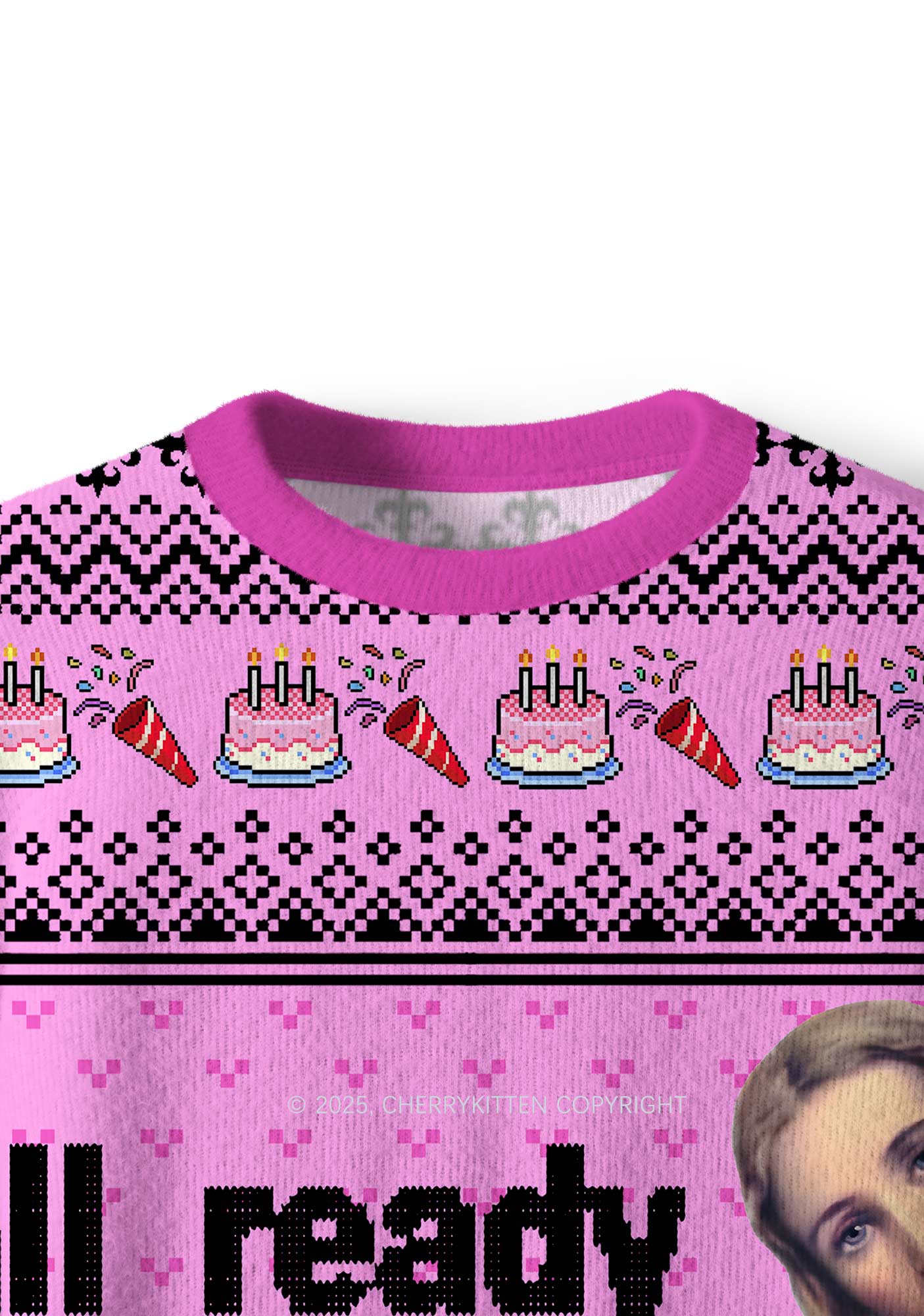 Jesus Birthday Y2K Christmas Knit Sweatshirt Cherrykitten - Image 5
