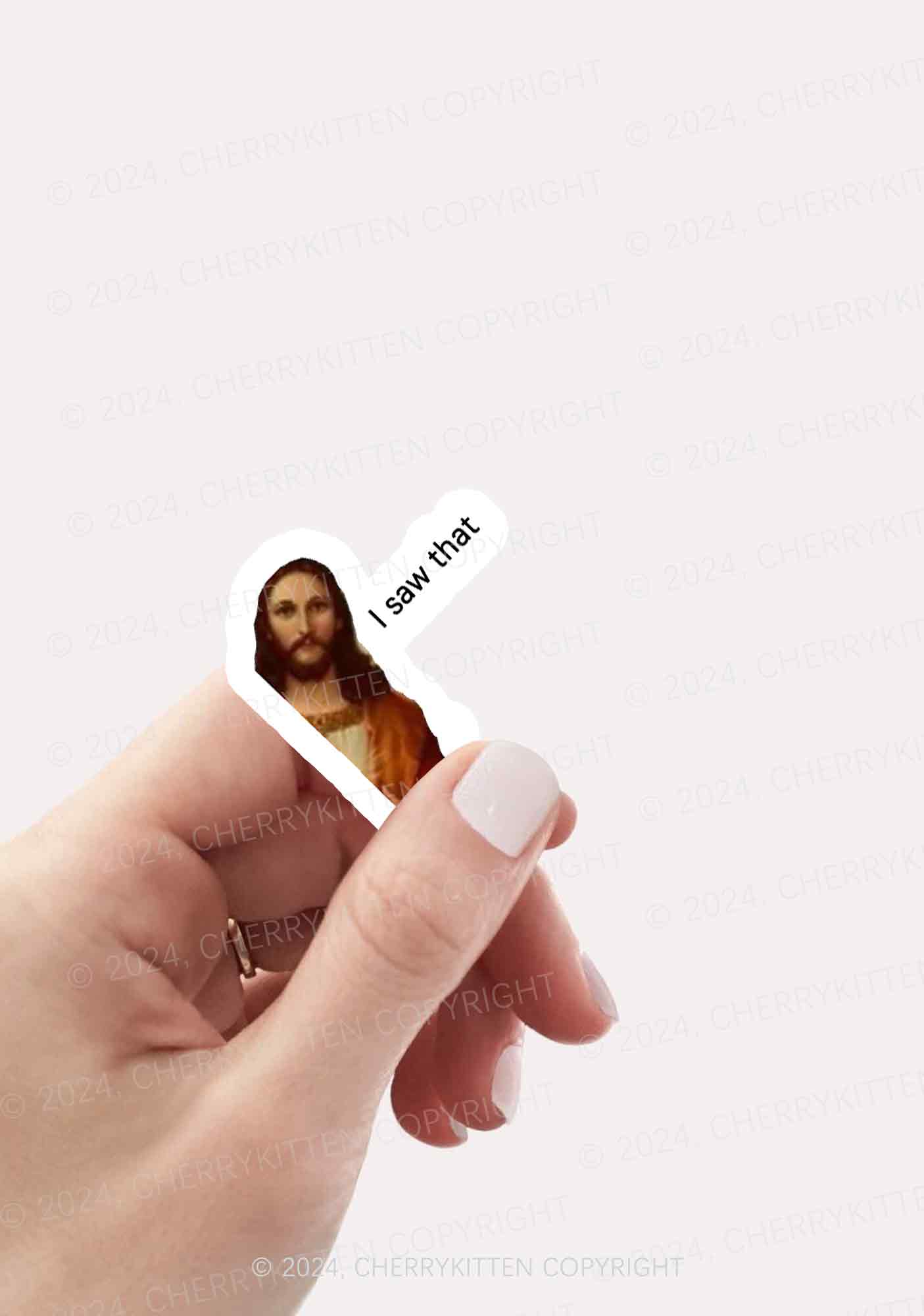 Jesus I Saw That 1Pc Y2K Sticker Cherrykitten - Image 2