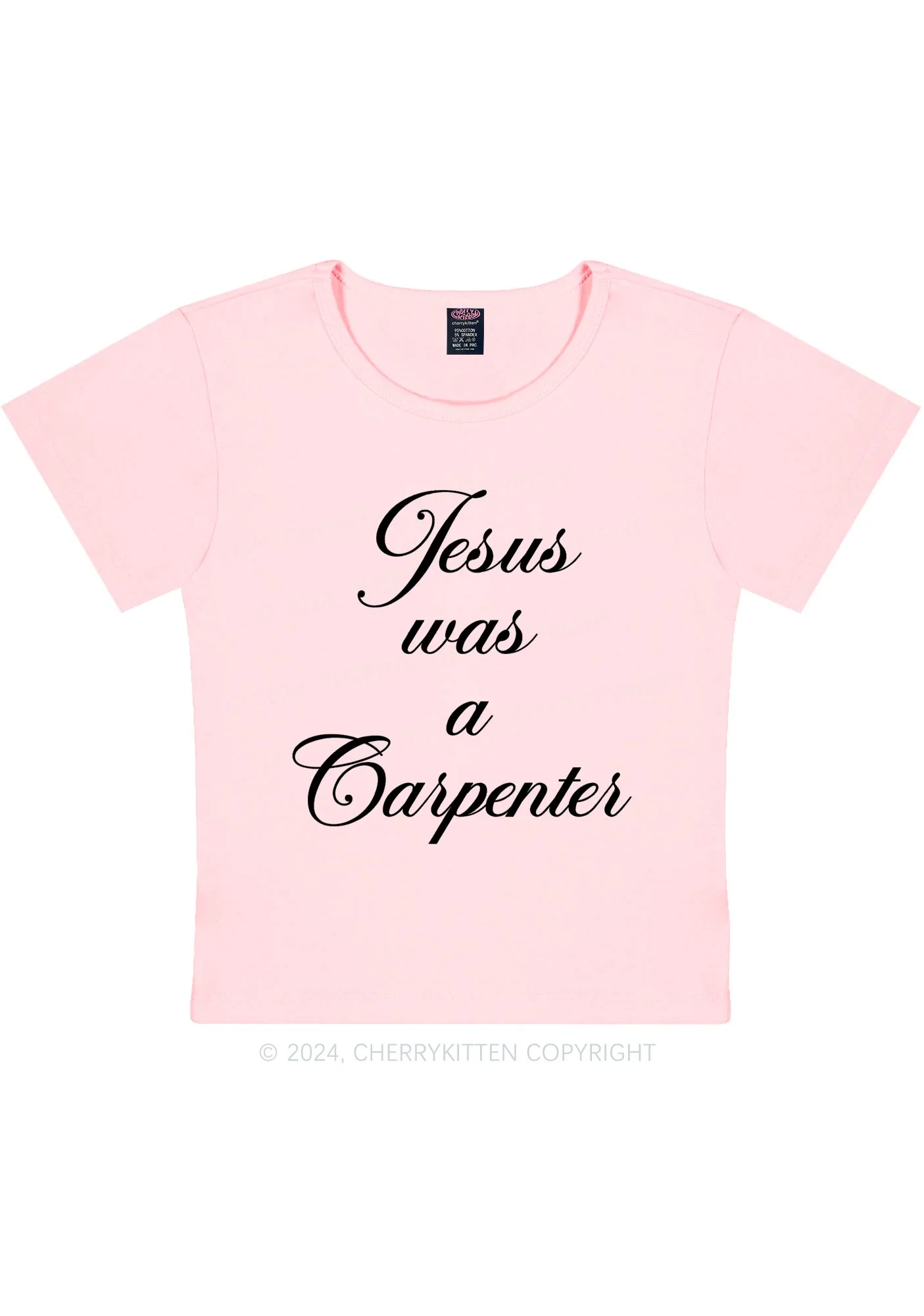 Jesus Was A Carpenter Y2K Baby Tee Cherrykitten - Image 10