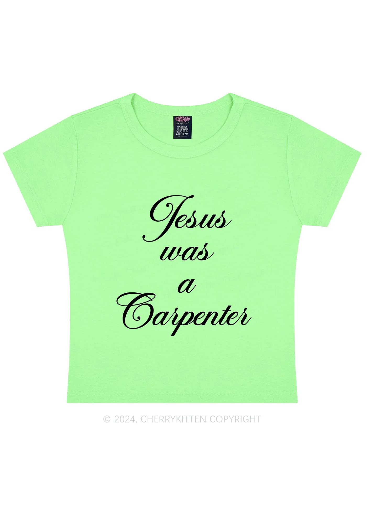 Jesus Was A Carpenter Y2K Baby Tee Cherrykitten - Image 11