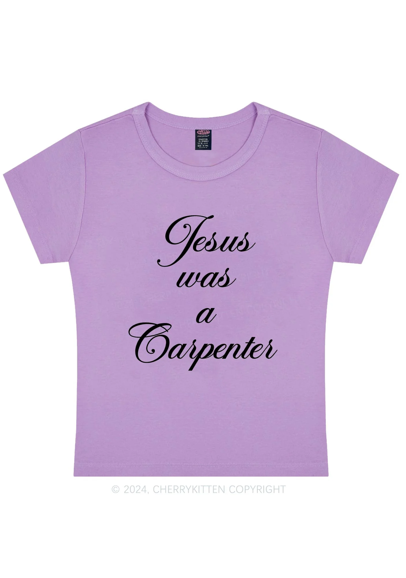 Jesus Was A Carpenter Y2K Baby Tee Cherrykitten - Image 7