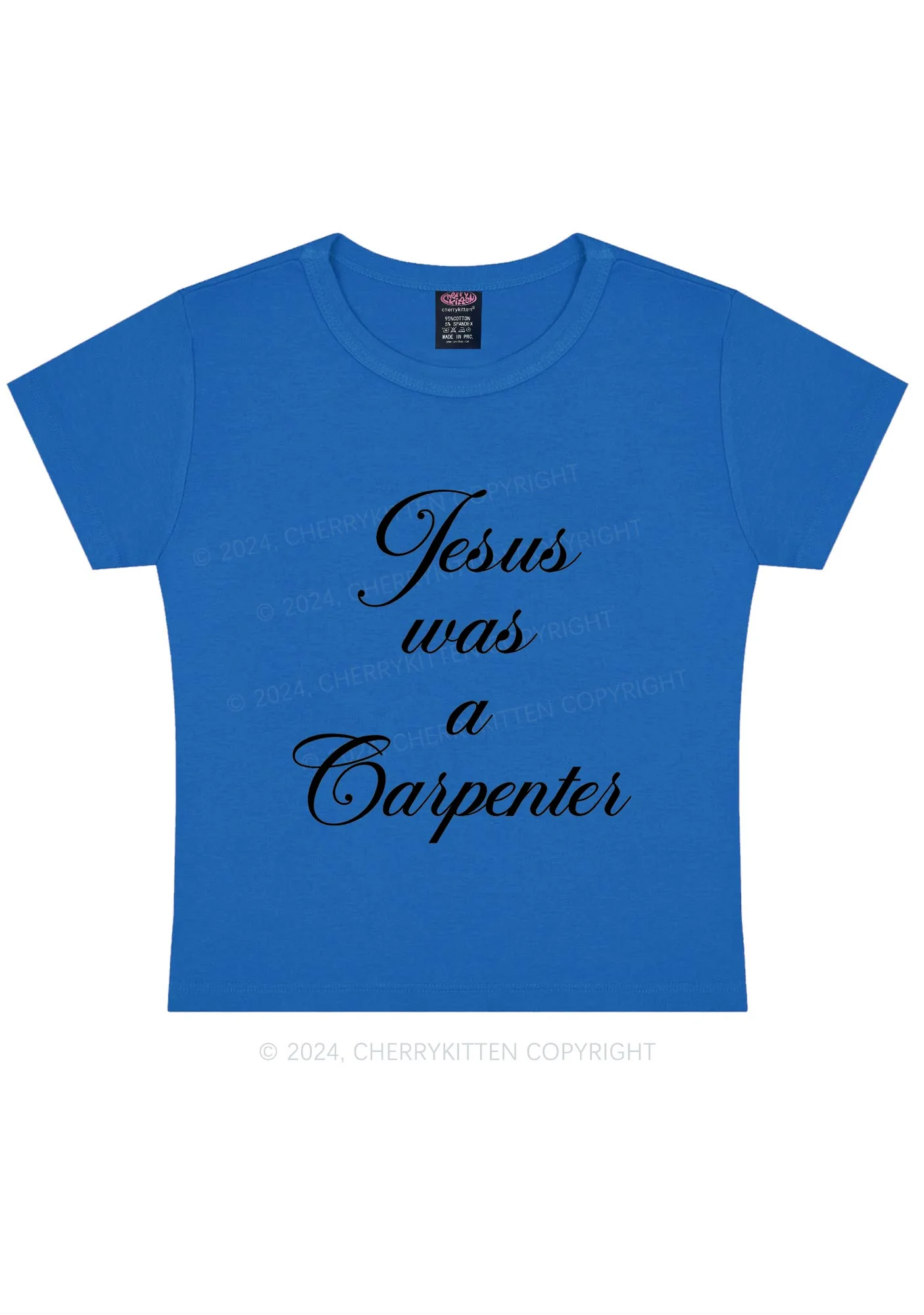 Jesus Was A Carpenter Y2K Baby Tee Cherrykitten - Image 9