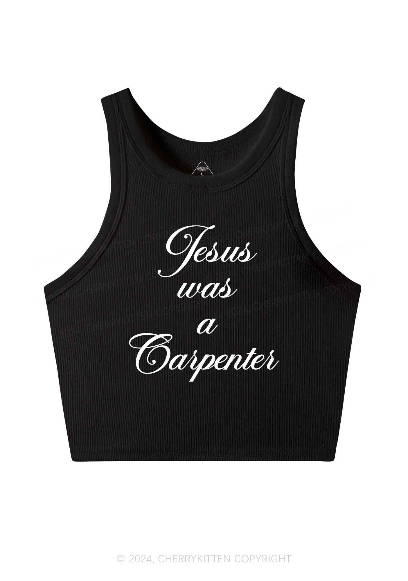 Jesus Was A Carpenter Y2K Crop Tank Top Cherrykitten - Image 3