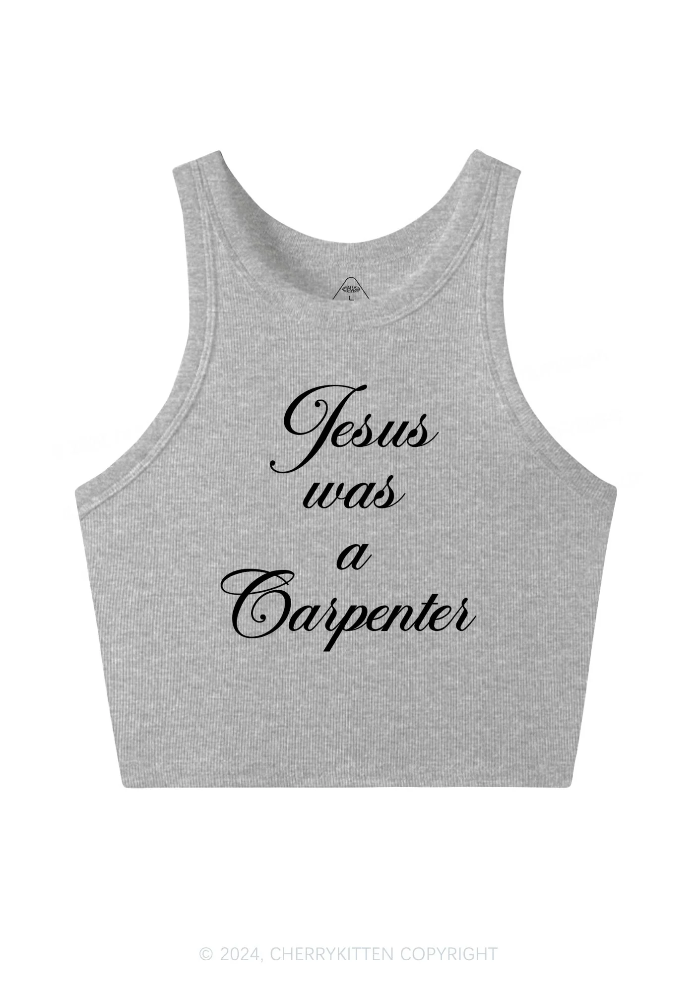 Jesus Was A Carpenter Y2K Crop Tank Top Cherrykitten - Image 4