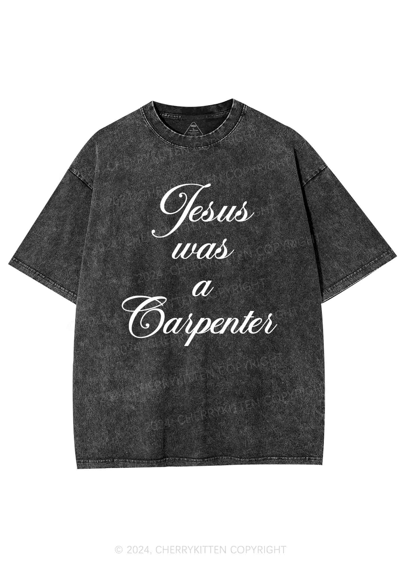 Jesus Was A Carpenter Y2K Washed Tee Cherrykitten - Image 3