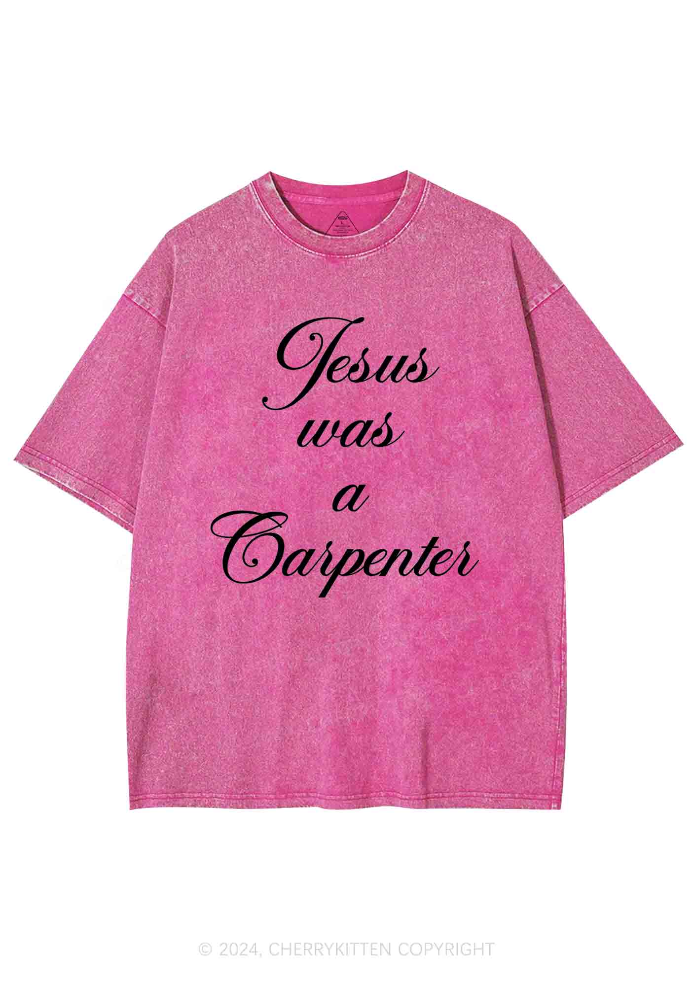 Jesus Was A Carpenter Y2K Washed Tee Cherrykitten - Image 4