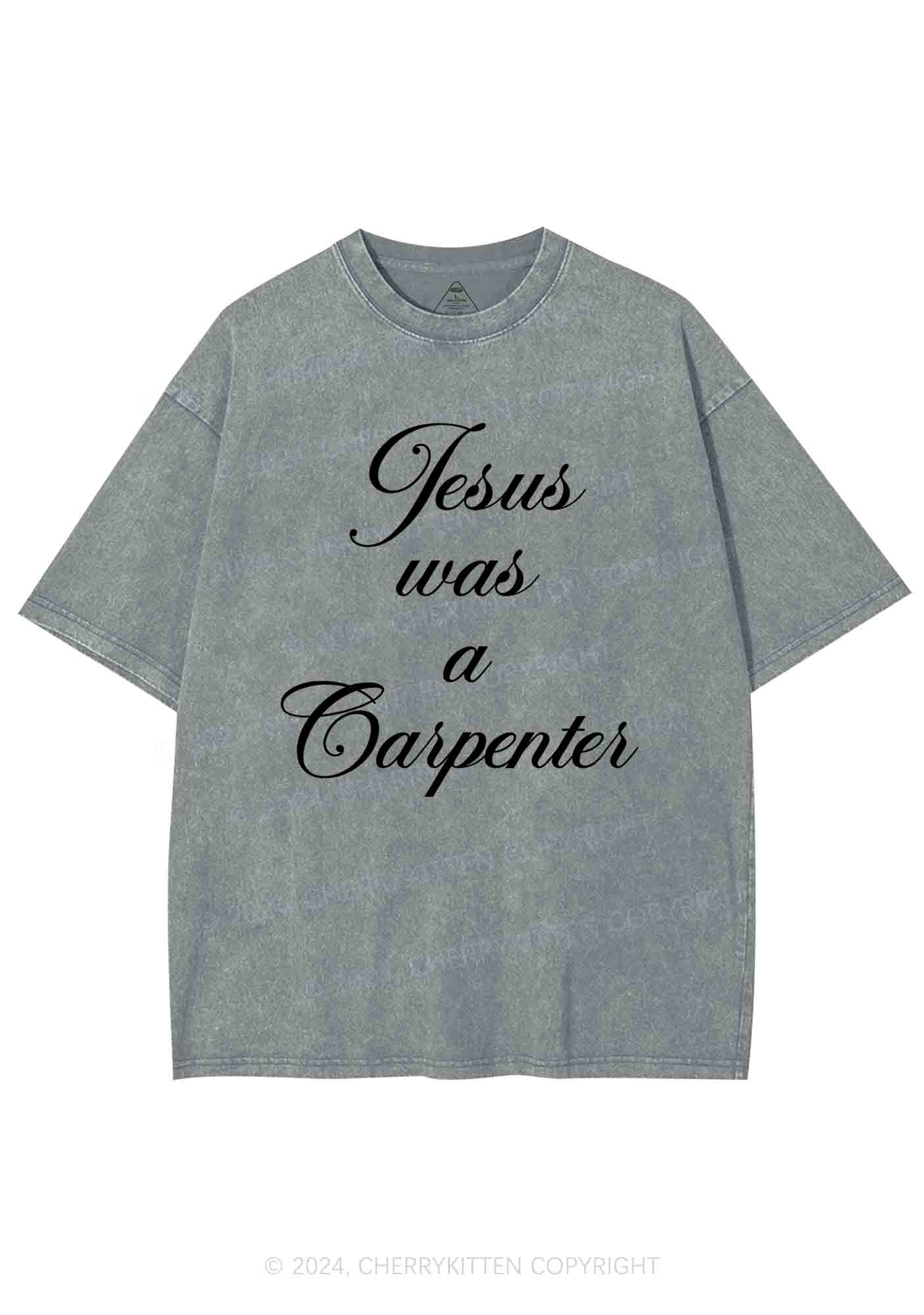Jesus Was A Carpenter Y2K Washed Tee Cherrykitten - Image 6