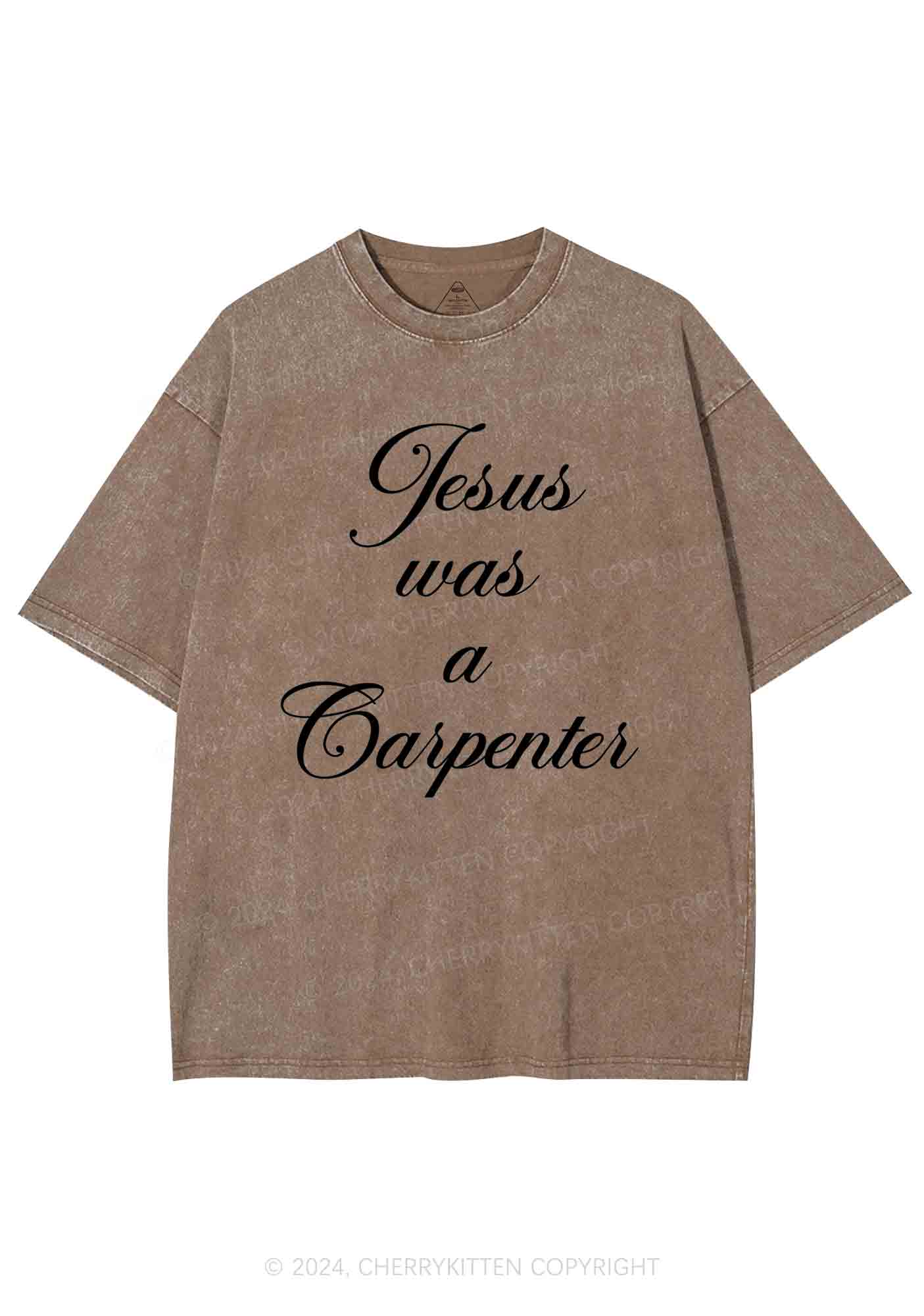 Jesus Was A Carpenter Y2K Washed Tee Cherrykitten - Image 7