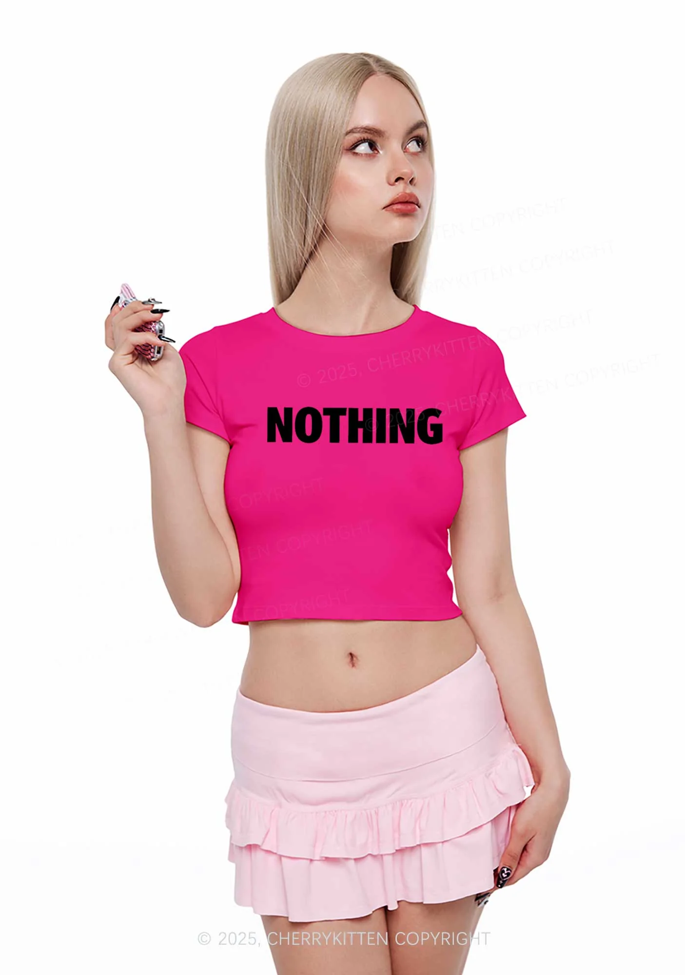 Jet Holiday Nothing Y2K Valentine's Day Baby Tee Cherrykitten - Image 3