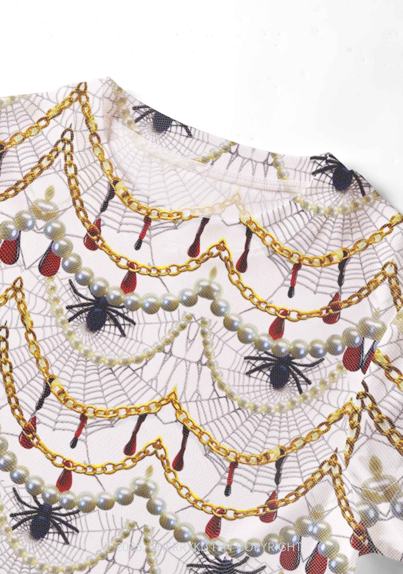 Jewelry Spider Y2K Mesh Crop Top Cherrykitten - Image 3
