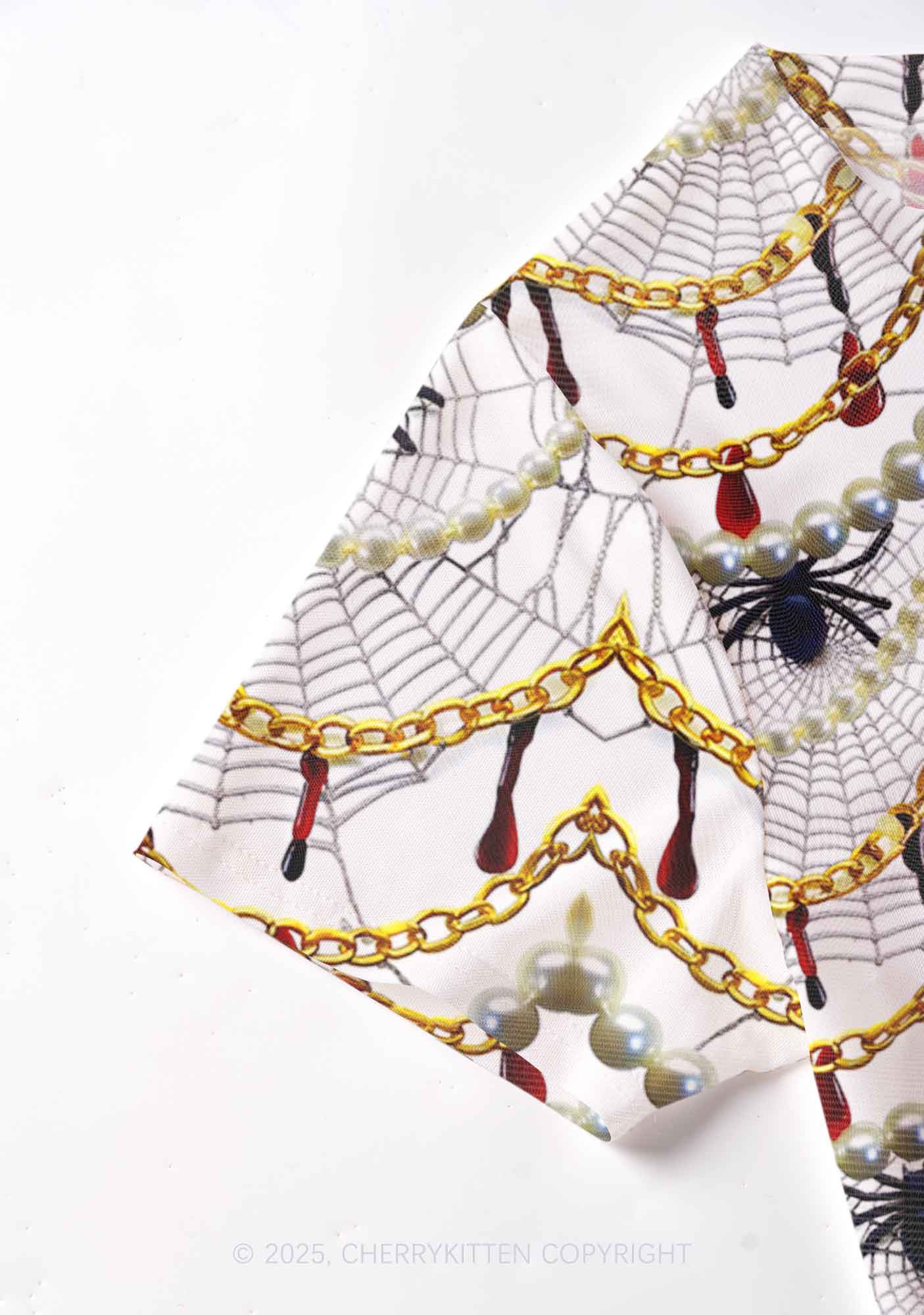 Jewelry Spider Y2K Mesh Crop Top Cherrykitten - Image 4